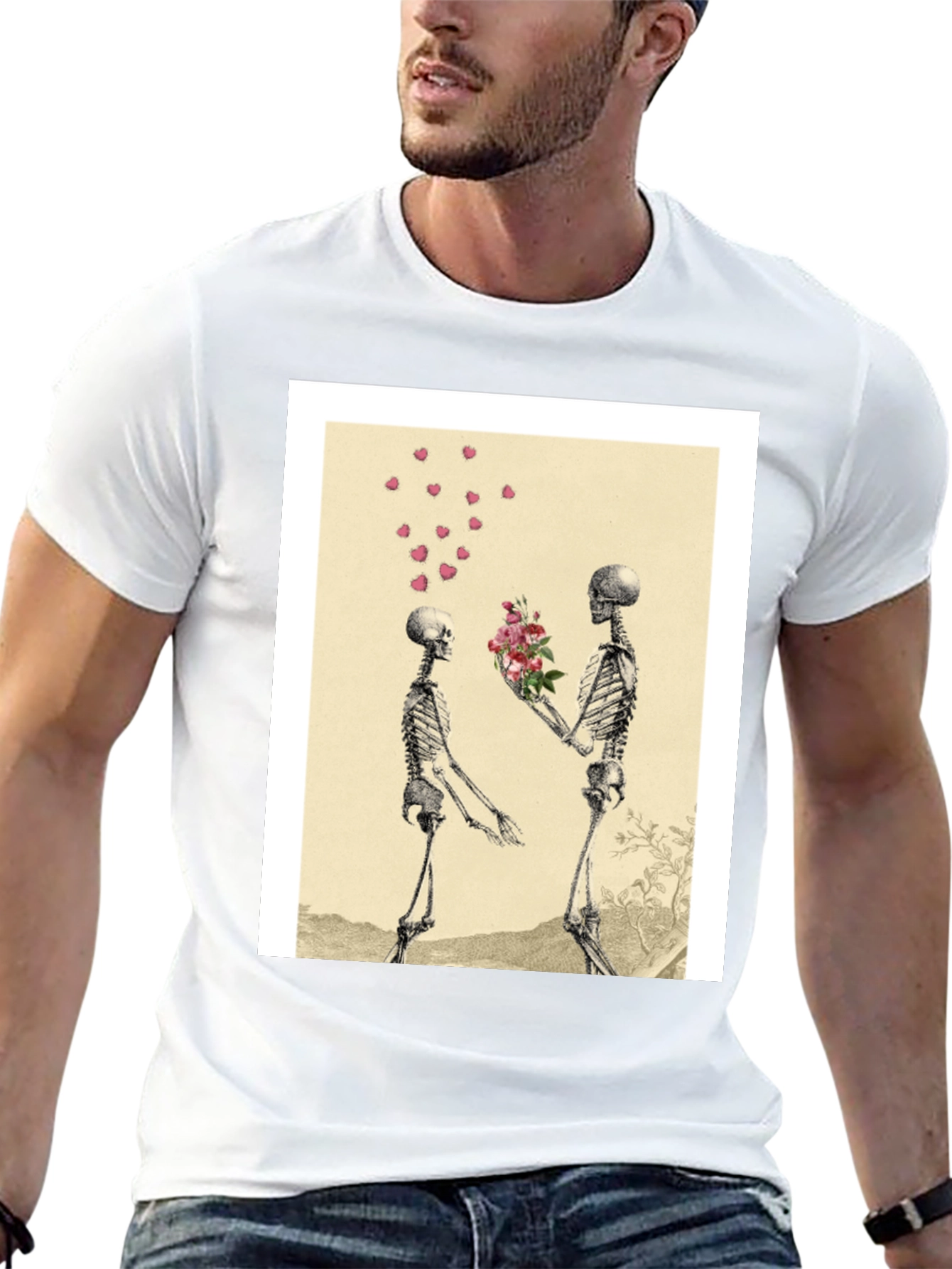 Skeleton Romance Graphic Tee - Black