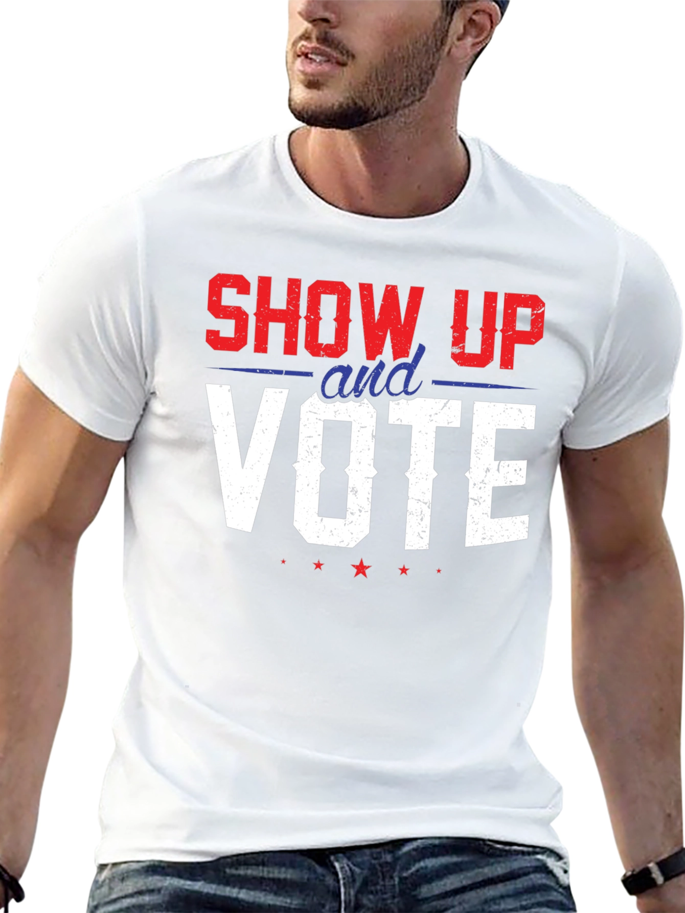 Show Up And Vote Graphic Tee - Patriotic T-Shirt