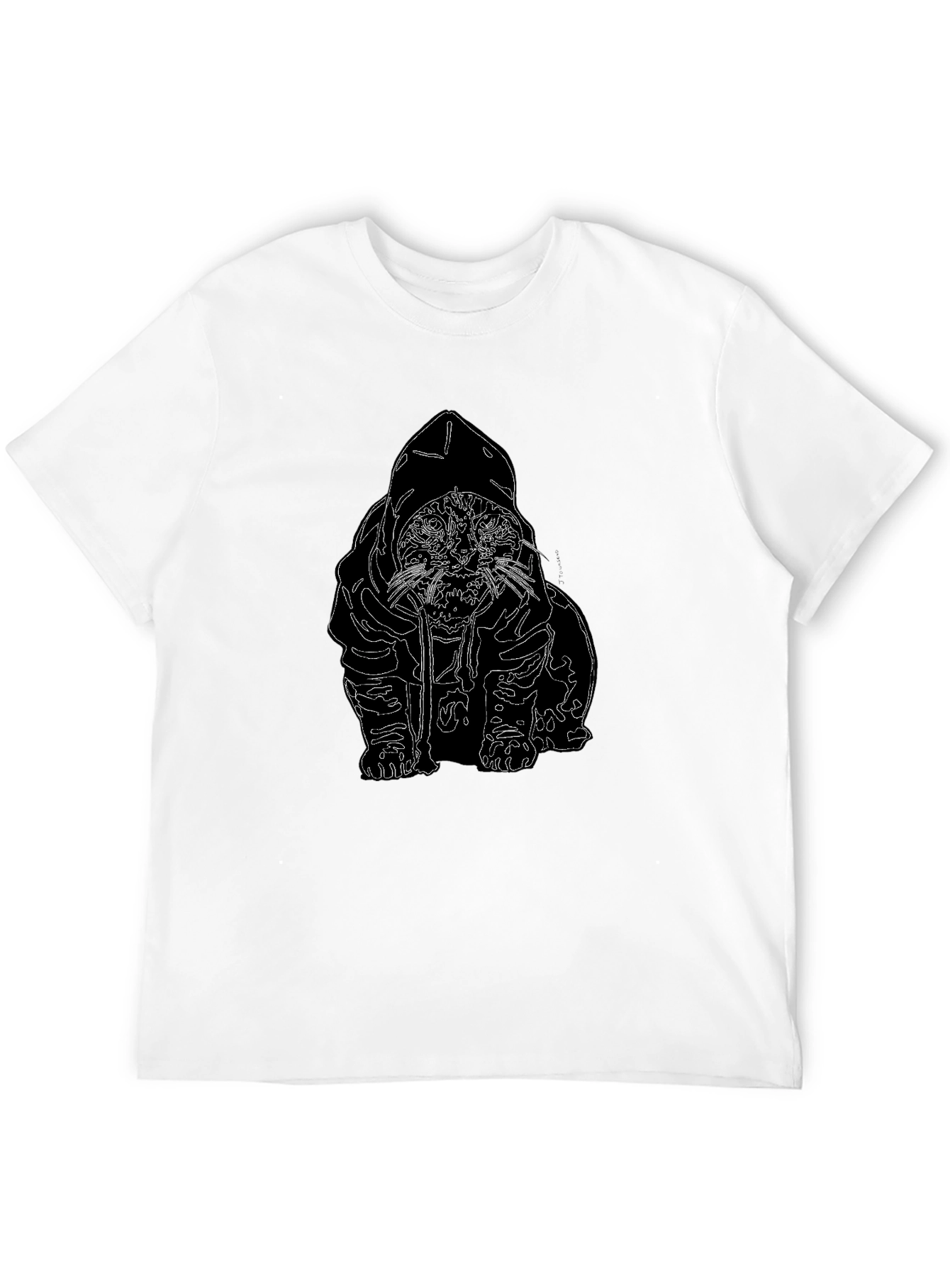 Cool Cat Hoodie T-Shirt - Black