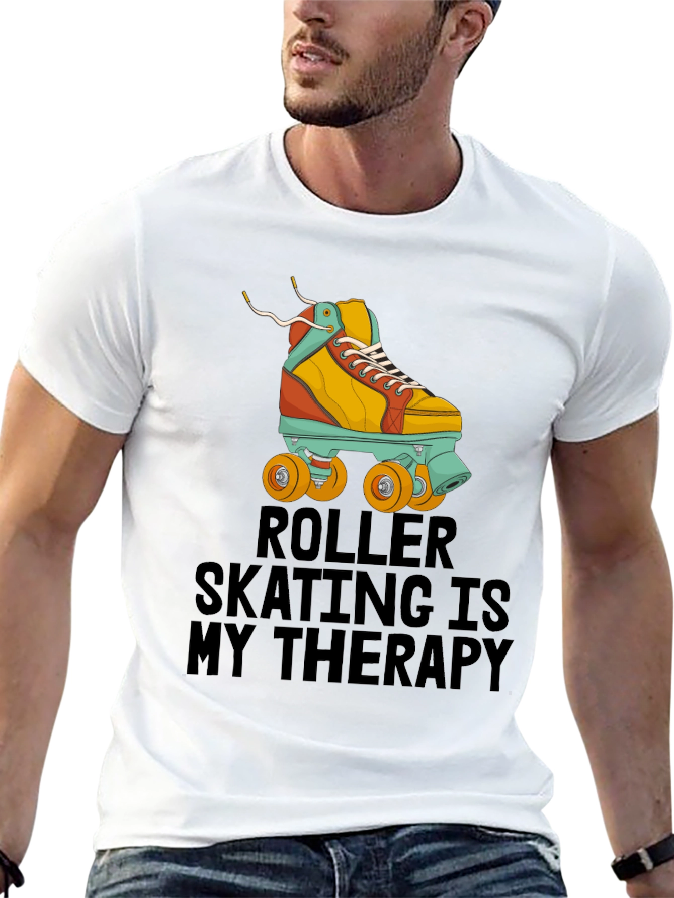 Roller Skating Therapy T-Shirt - Cool Retro Design