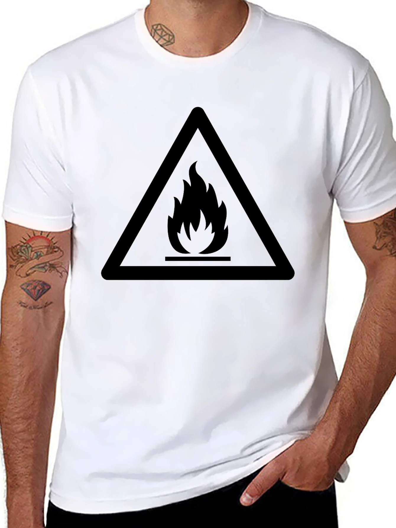 Flammable Hazard Graphic Tee - Black T-Shirt