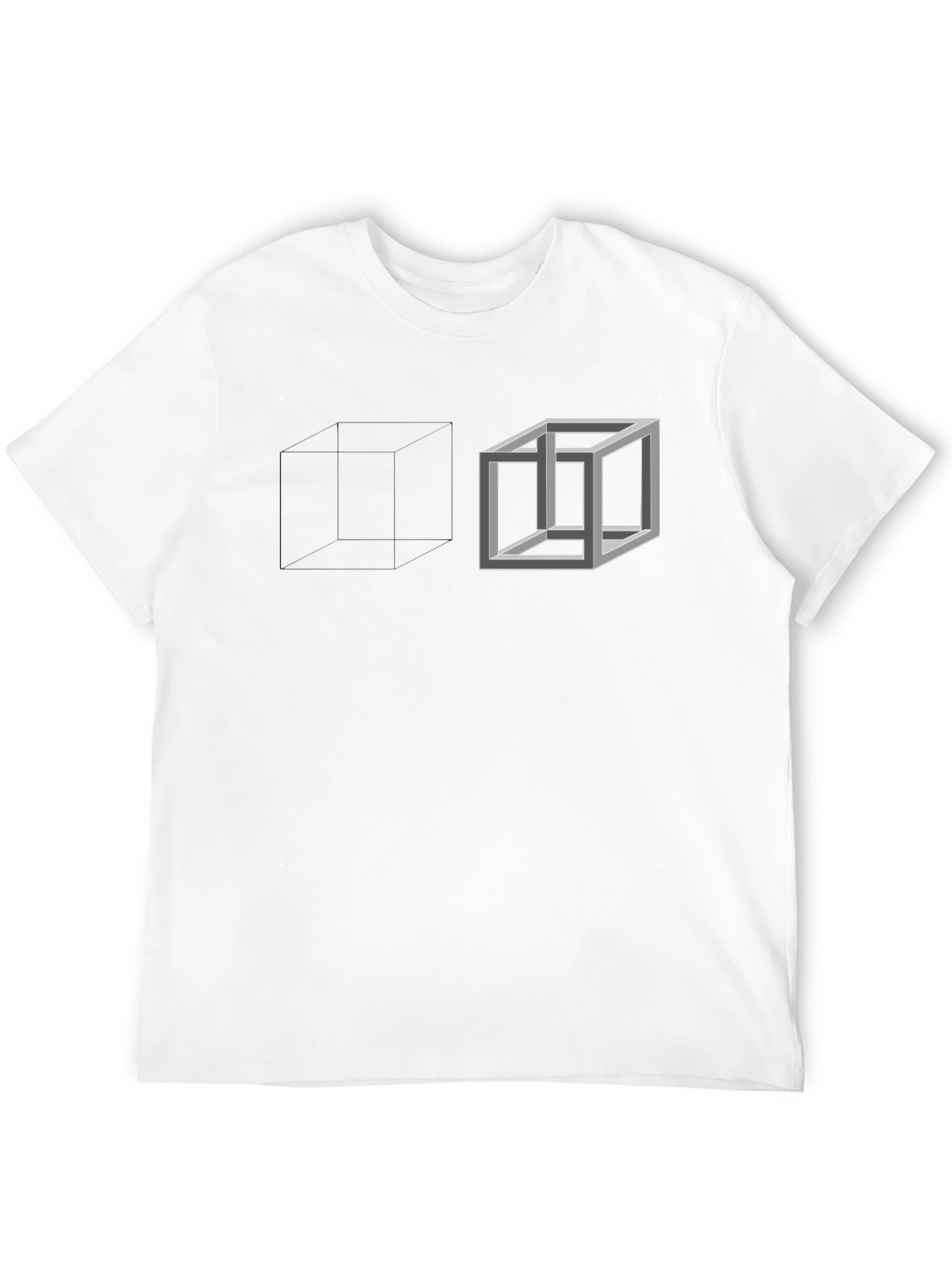 Impossible Cube Graphic Tee - Optical Illusion Design