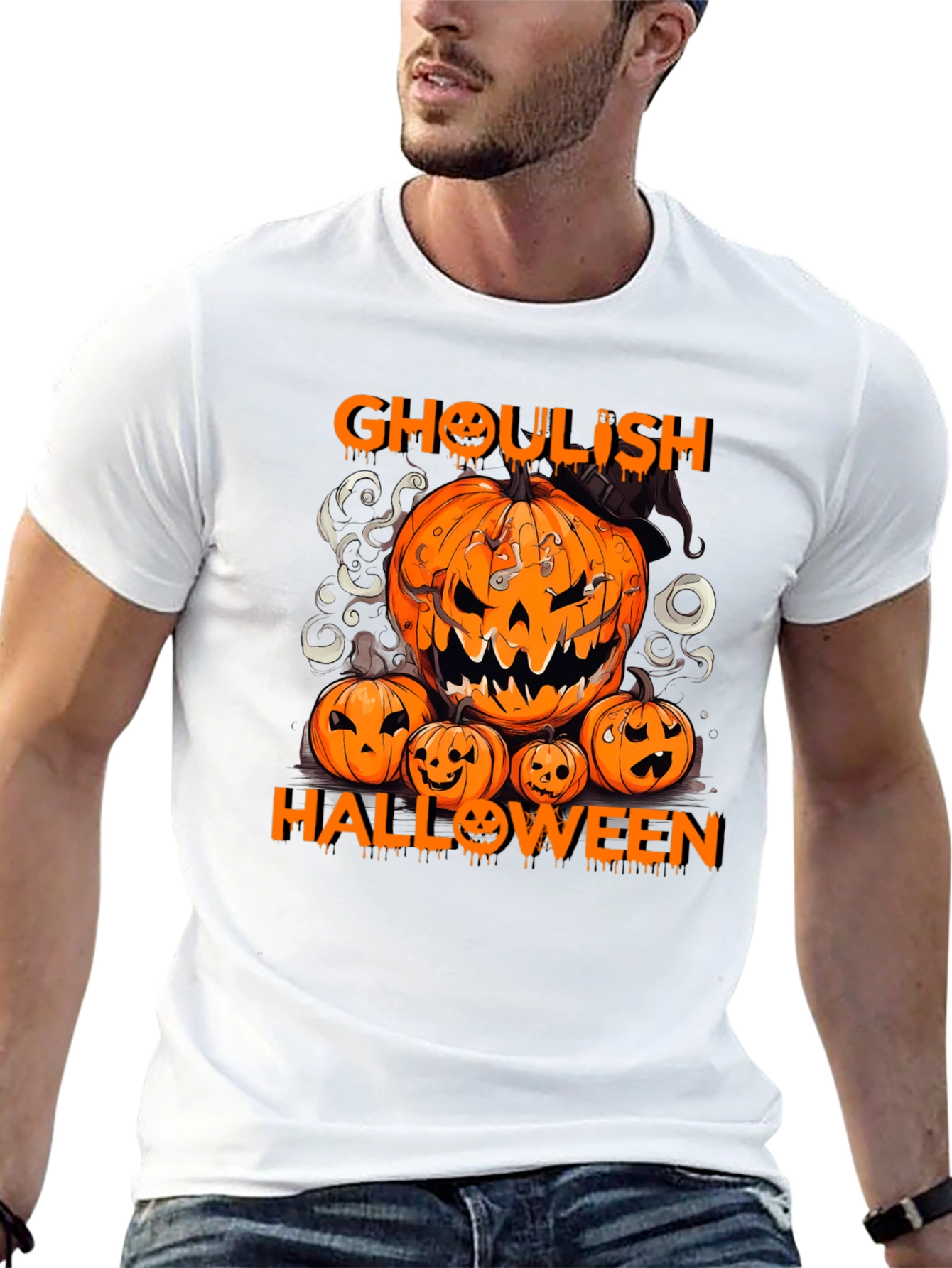 Ghoul Halloween Pumpkin T-Shirt