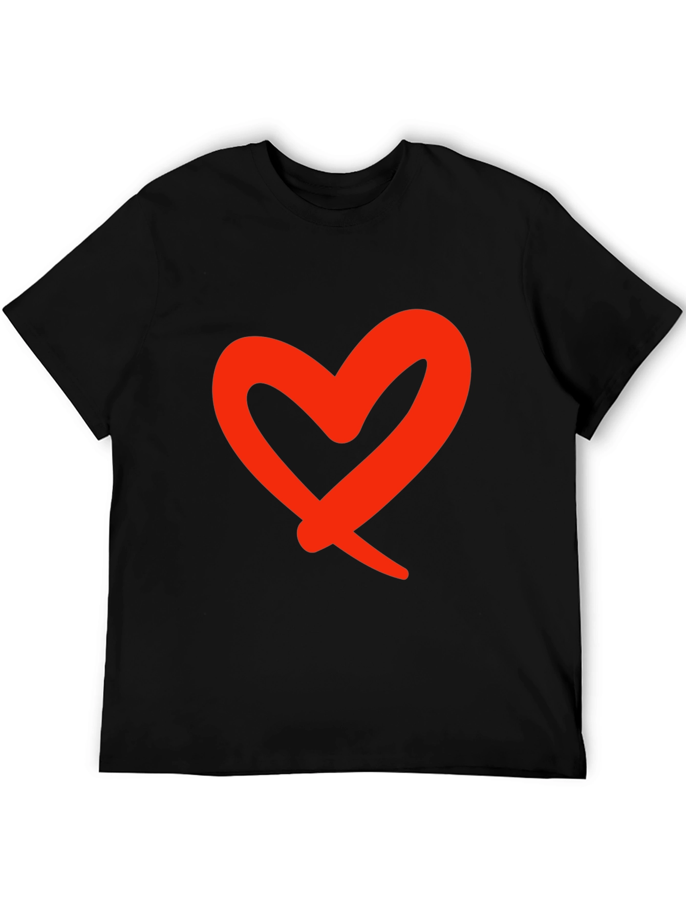 Bold Heart Graphic Black T-Shirt