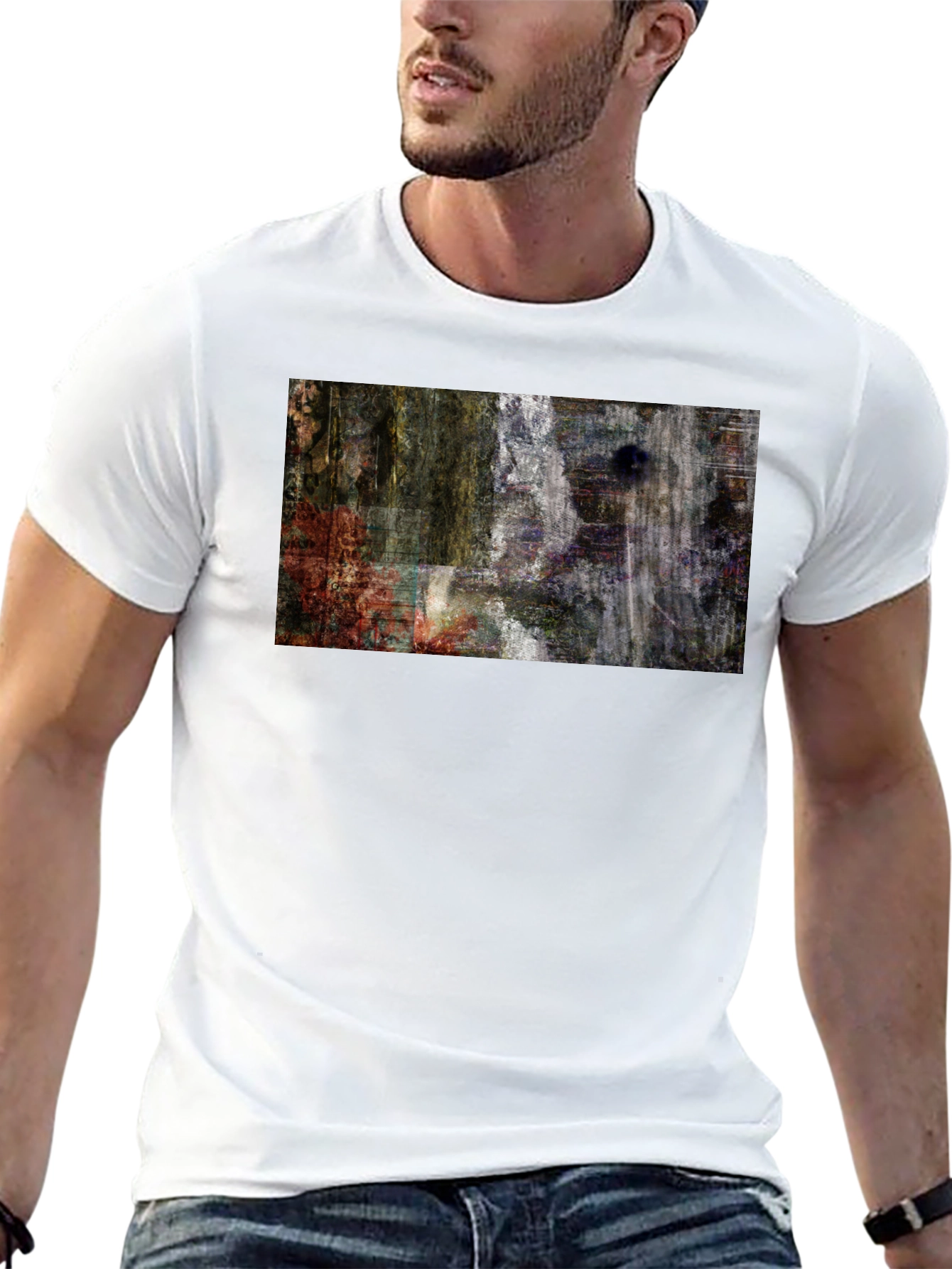 Abstract Art Print Black T-Shirt