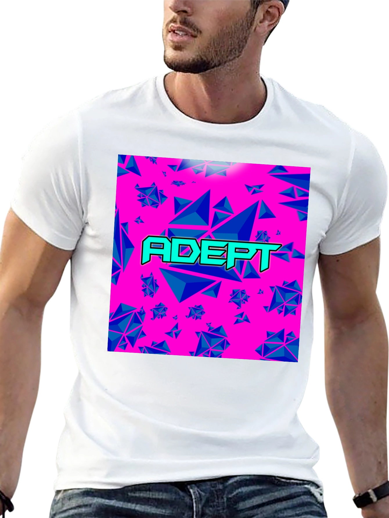 Adept Graphic Tee - Retro Geometric Design