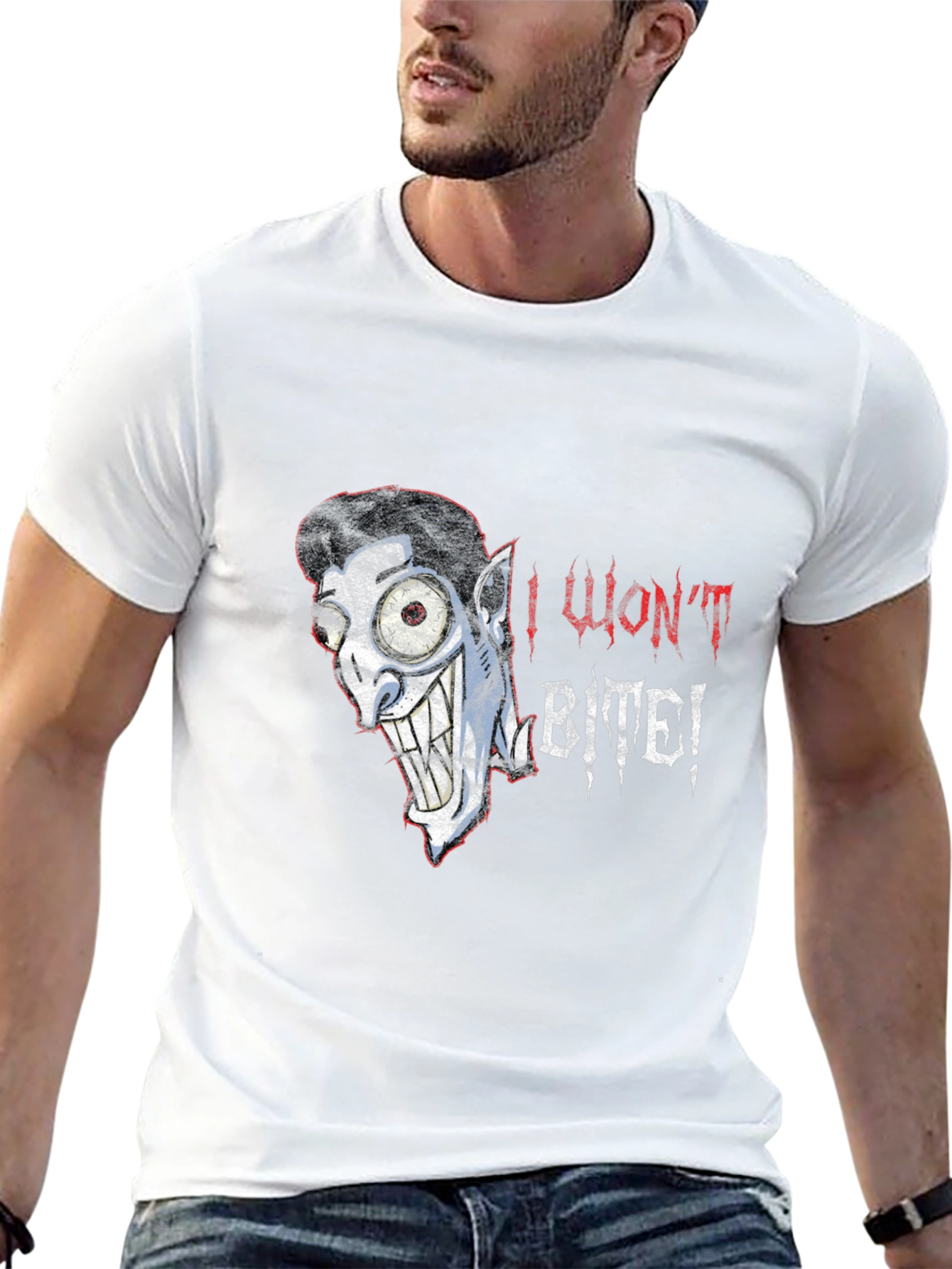 I Wont Bite Vampire Graphic Tee - Halloween Style