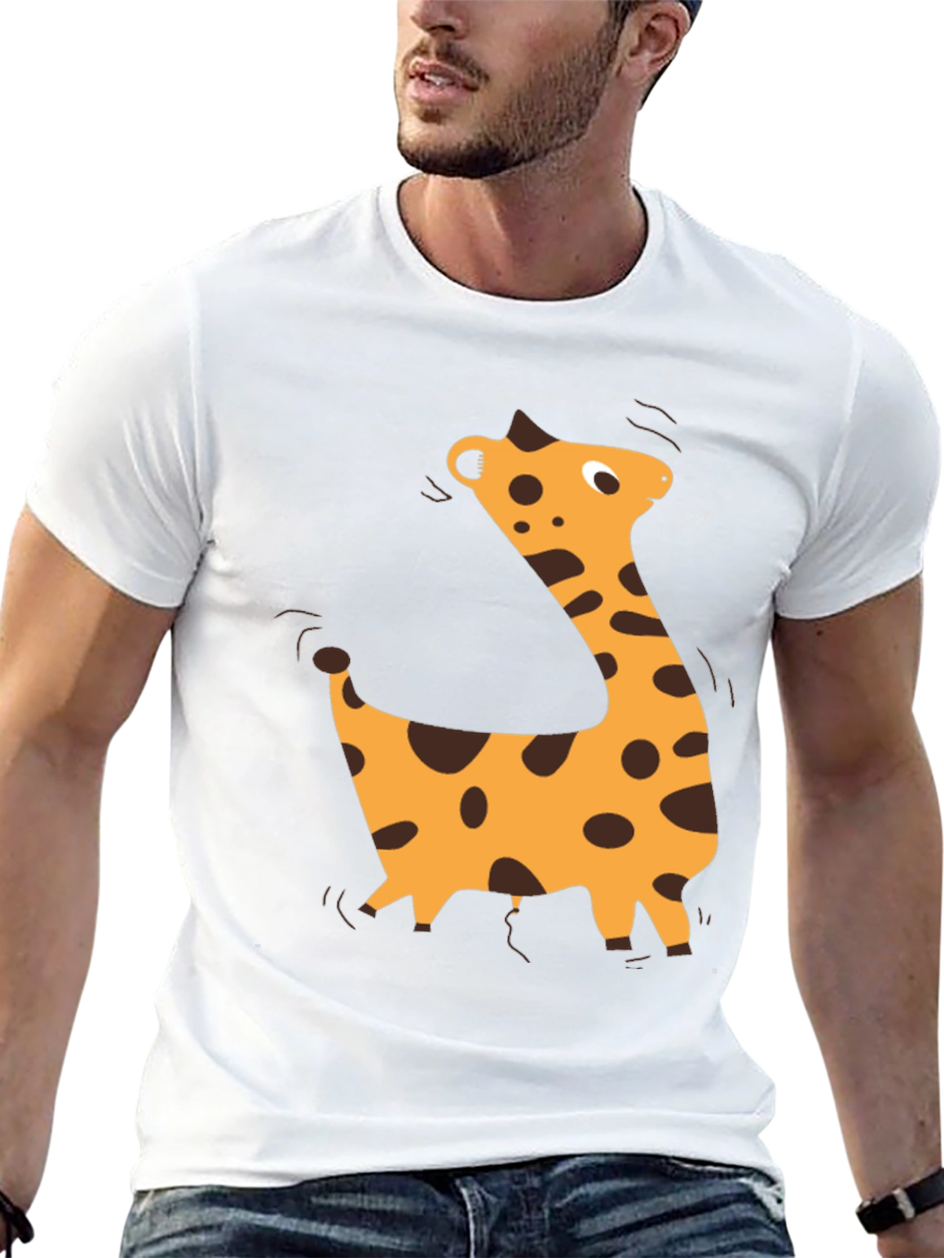 Giraffe Graphic Black T-Shirt - Casual Style