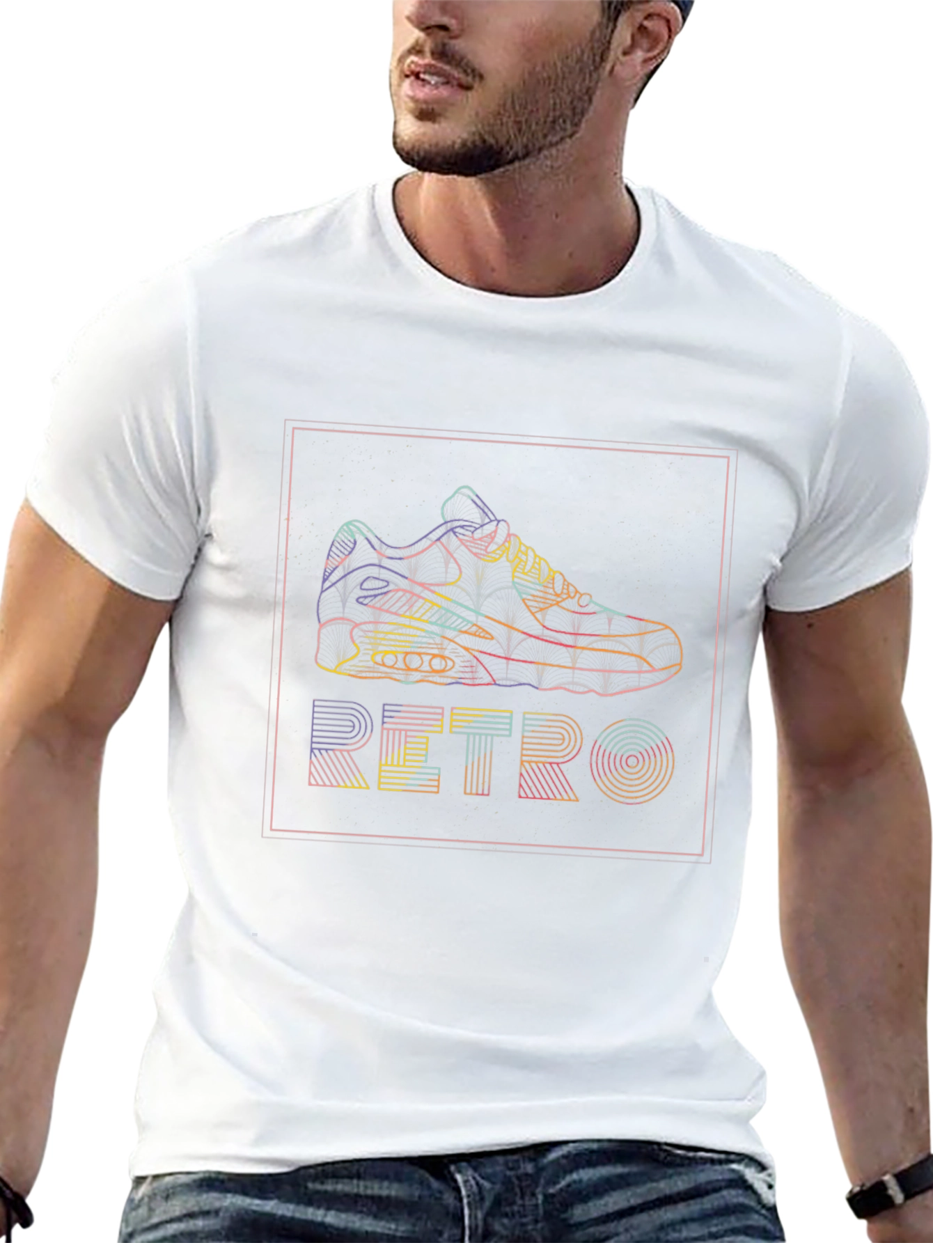 Retro Sneaker Graphic T-Shirt - Black
