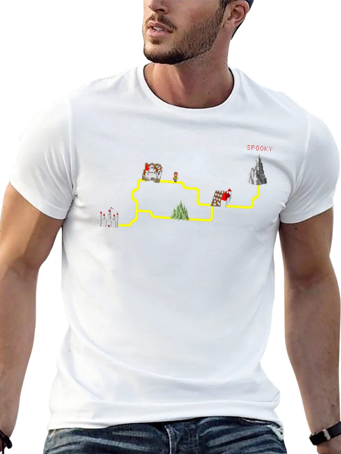 Retro Video Game Map T-Shirt - Spooky Edition