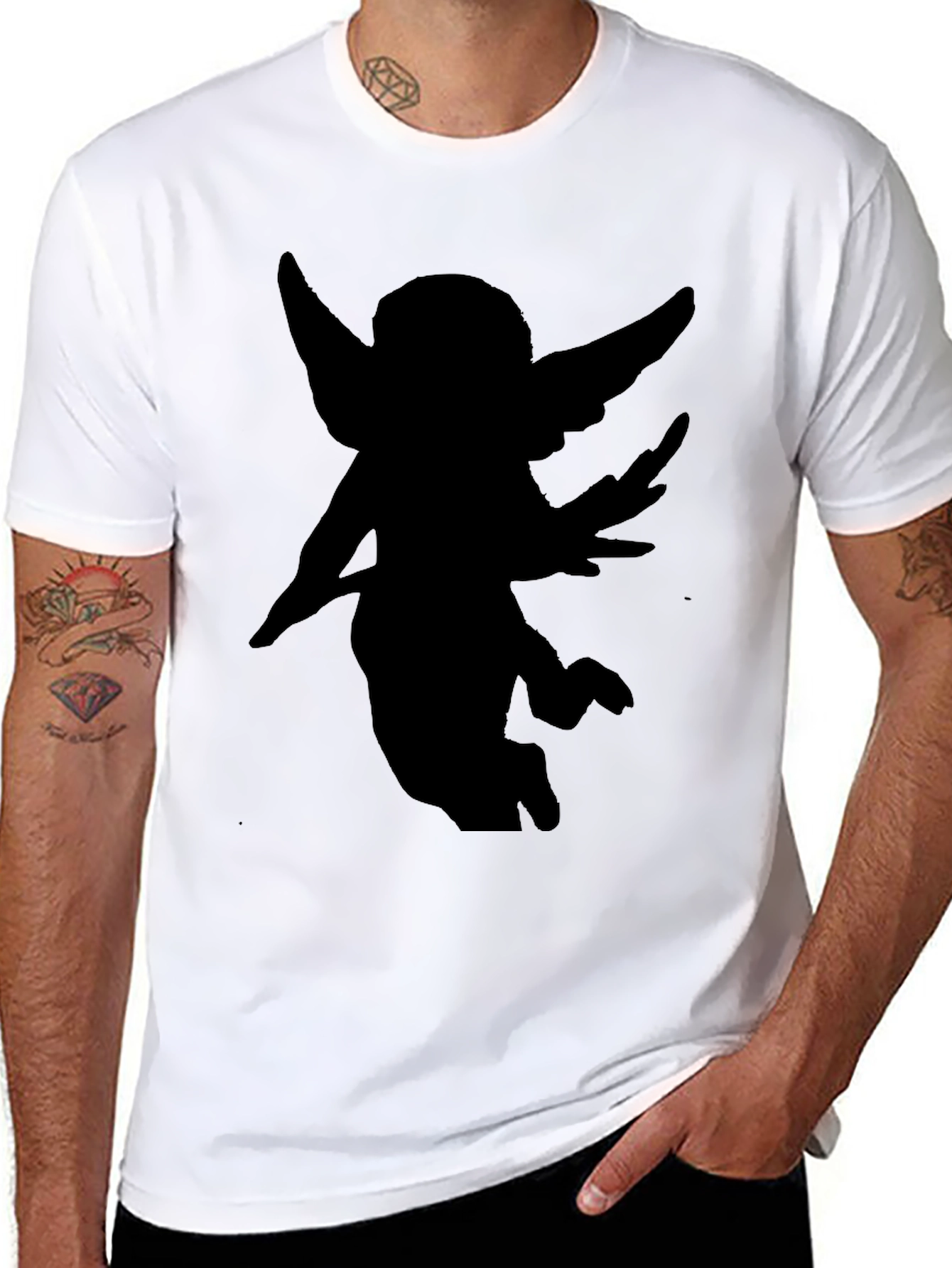 Angel Silhouette Black T-Shirt