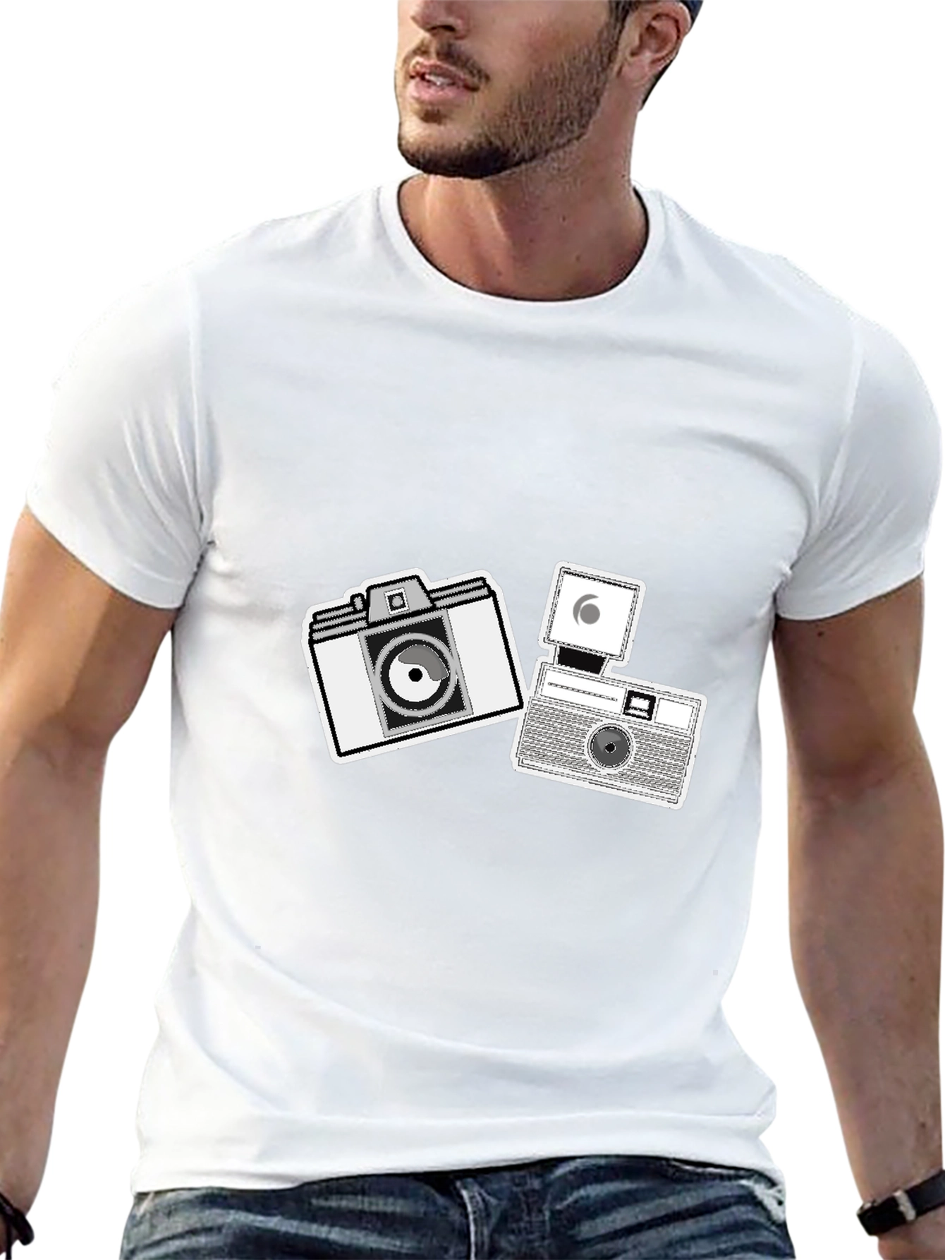 Retro Camera Graphic Black Tee