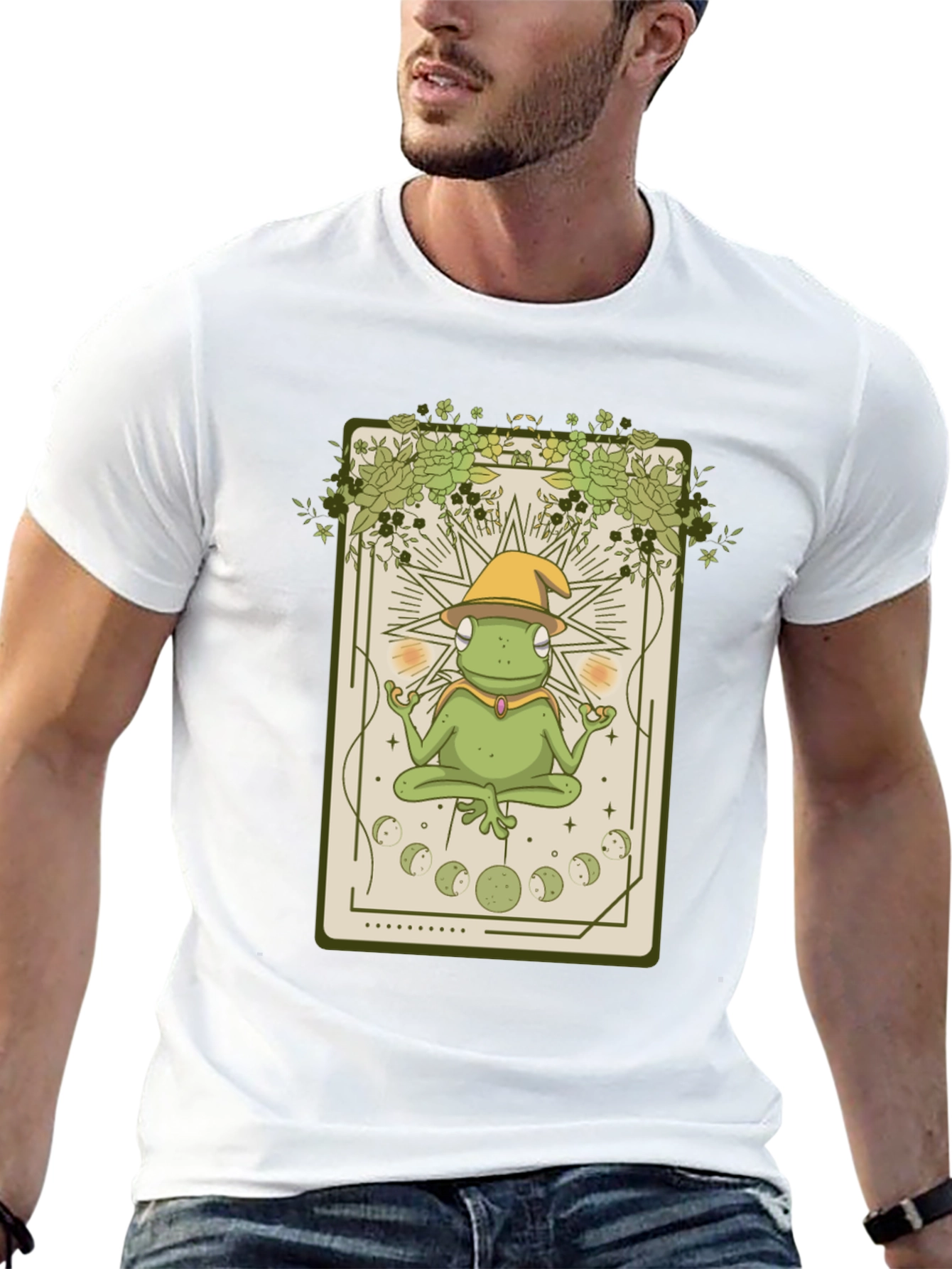 Frog Wizard Tarot Card T-Shirt - Mystical Toad Tee
