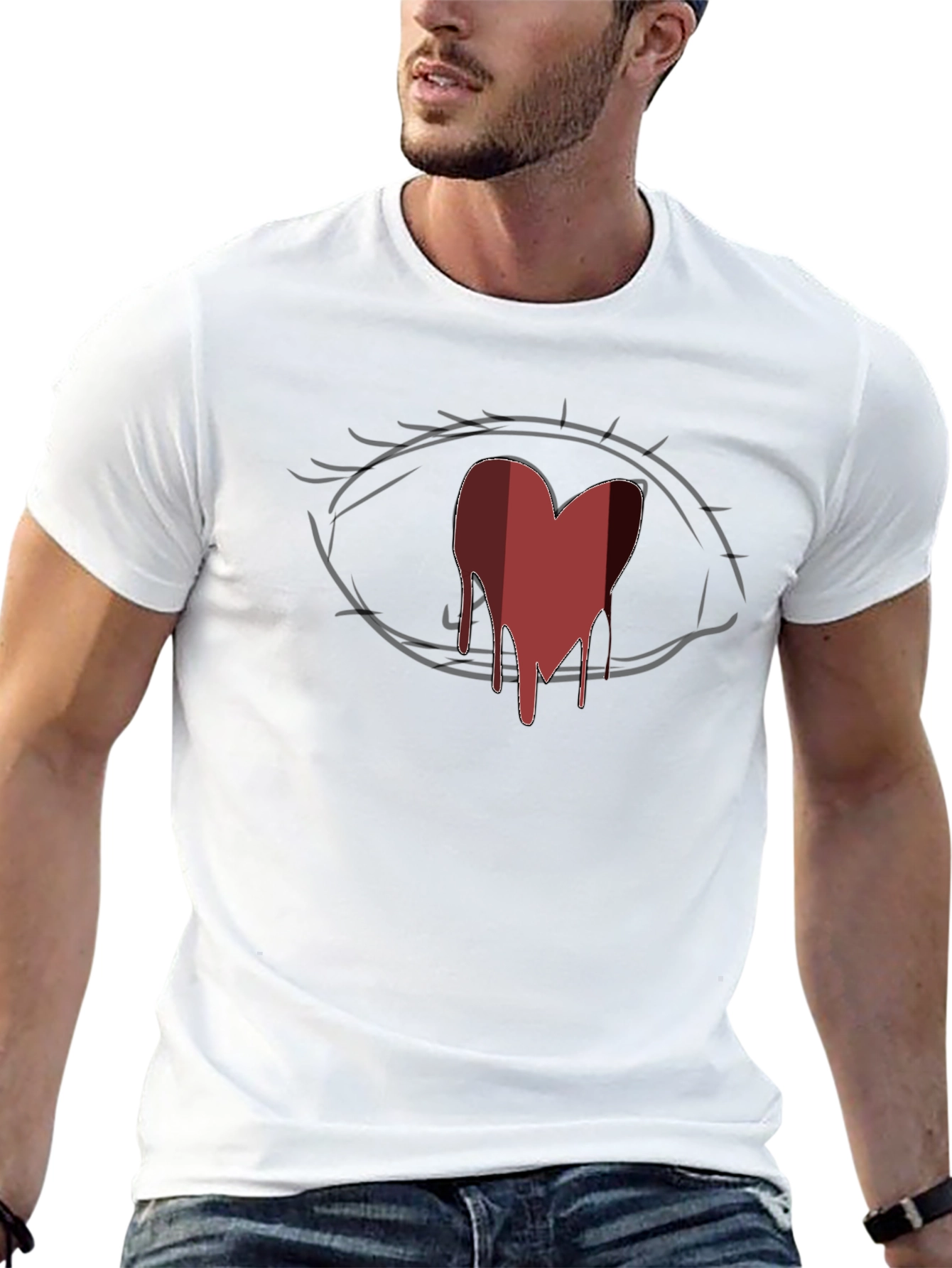 Bleeding Heart Eye Graphic Tee - Unisex Soft Cotton