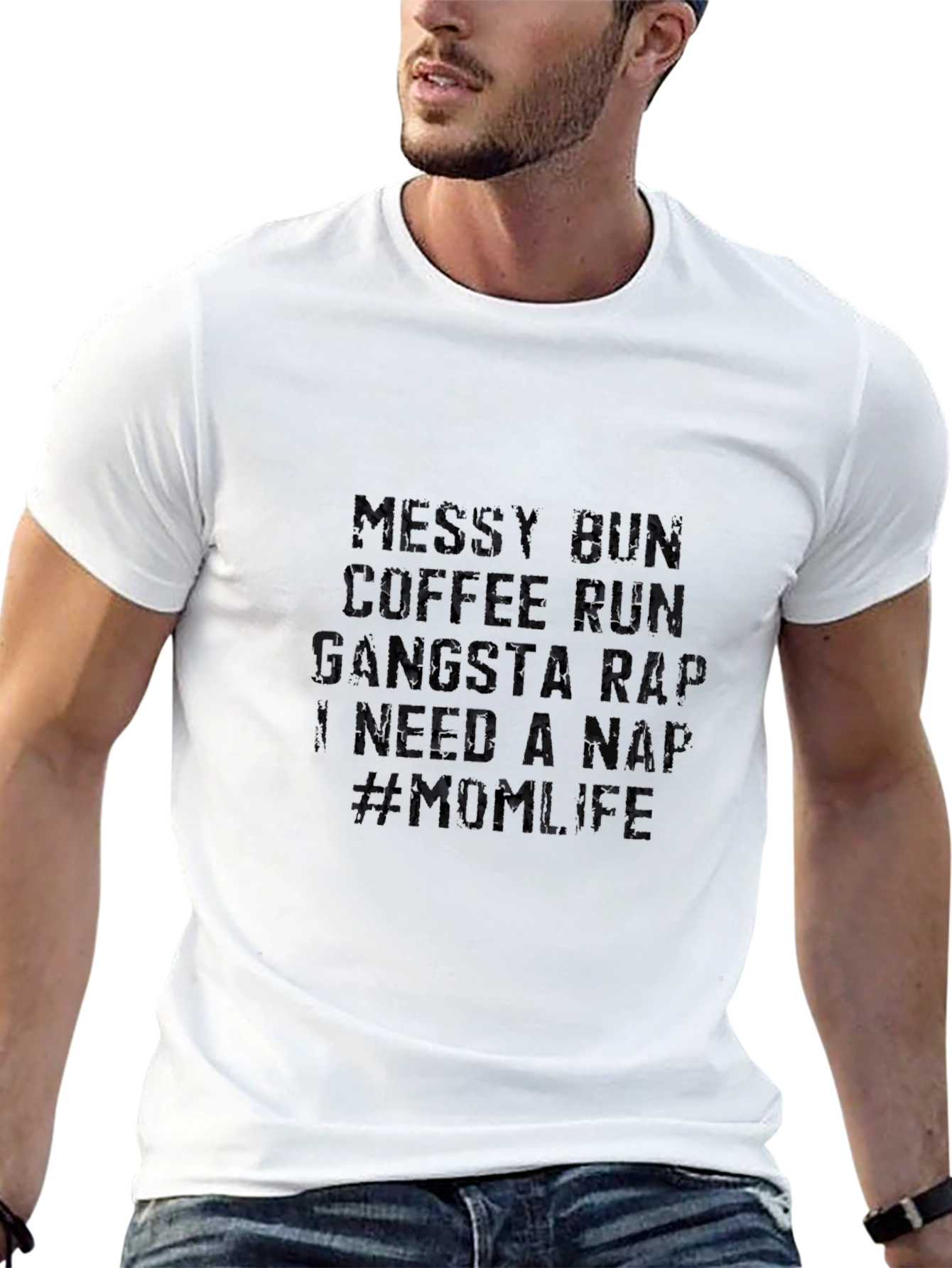 Mens Black Graphic T-Shirt - Mum Life Design