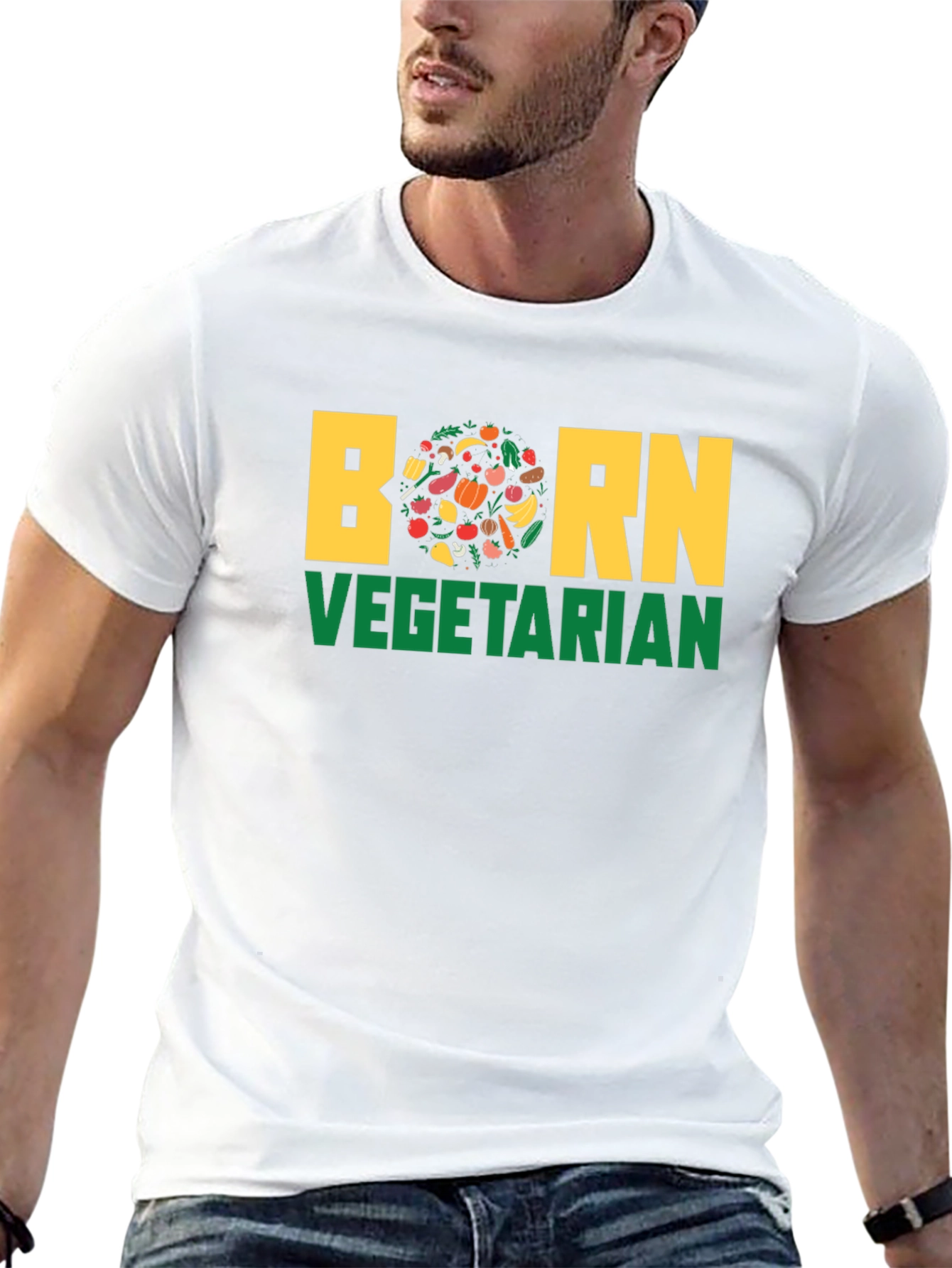 Born Vegetarian T-Shirt - Unisex Black Tee
