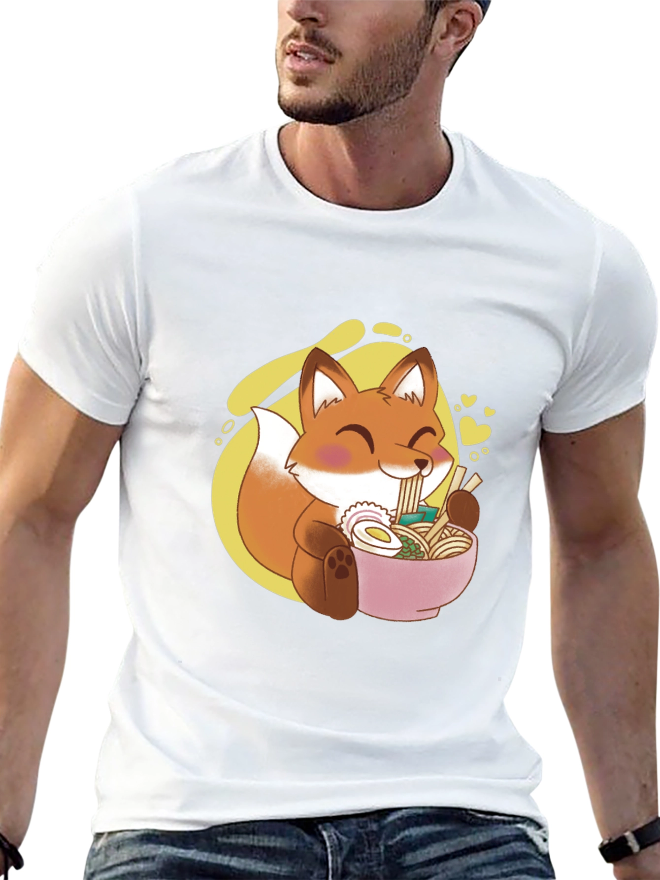 Fox Ramen T-Shirt - Cute Anime Style