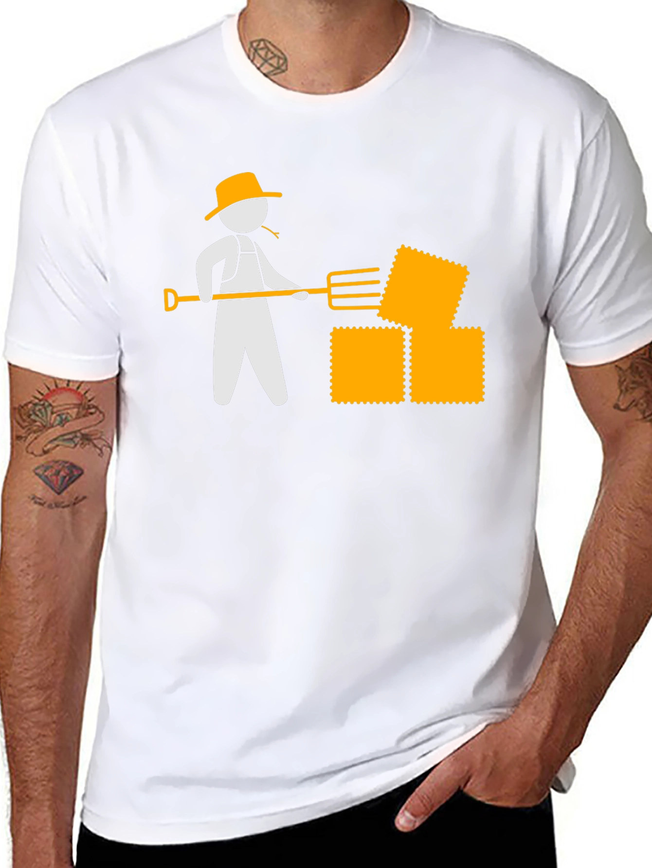 Farmer Graphic Black T-Shirt