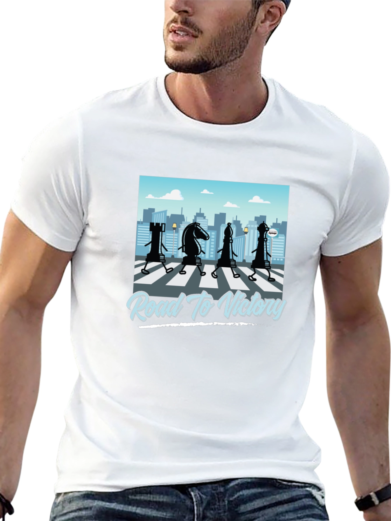 Road to Victory Chess Graphic T-Shirt - Black