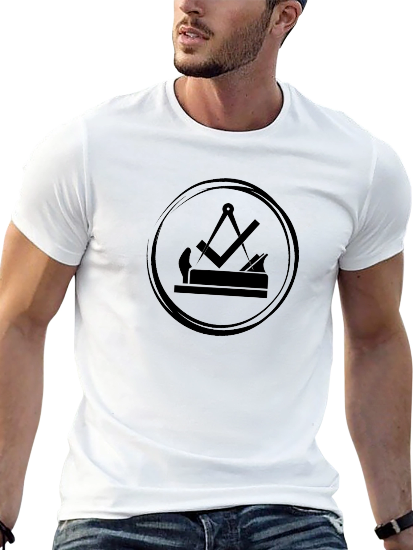 Freemason Square & Compass T-Shirt - Black Graphic Tee