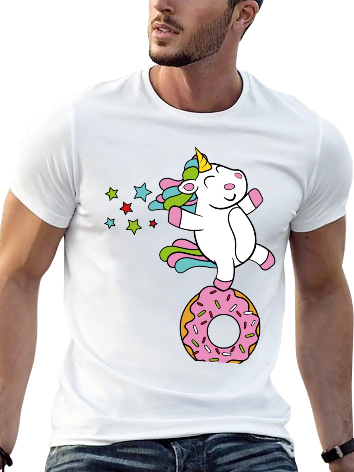 Unicorn on Donut Graphic Tee
