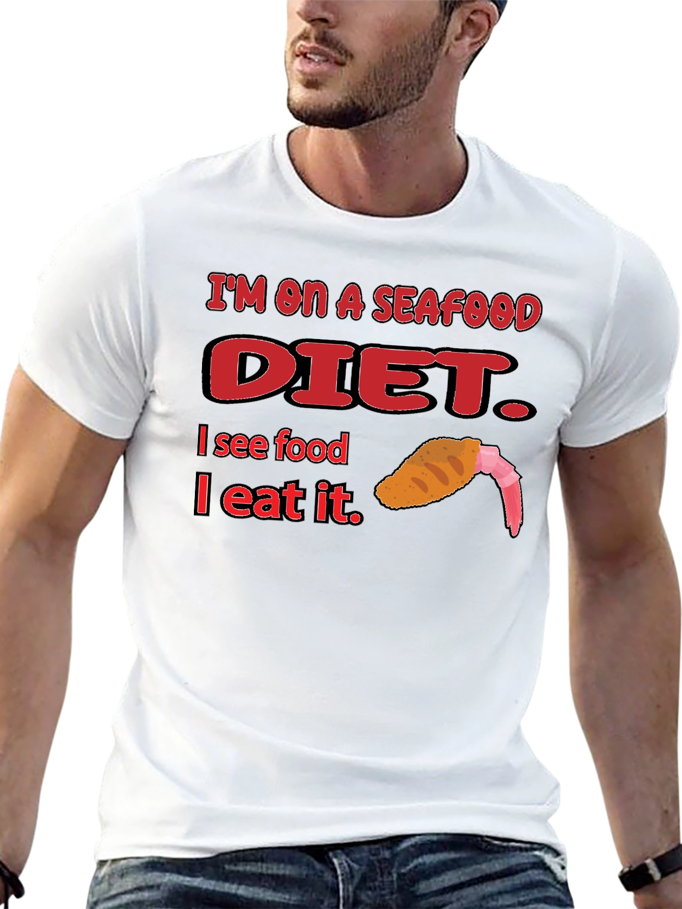 Seafood Diet Funny Graphic Tee