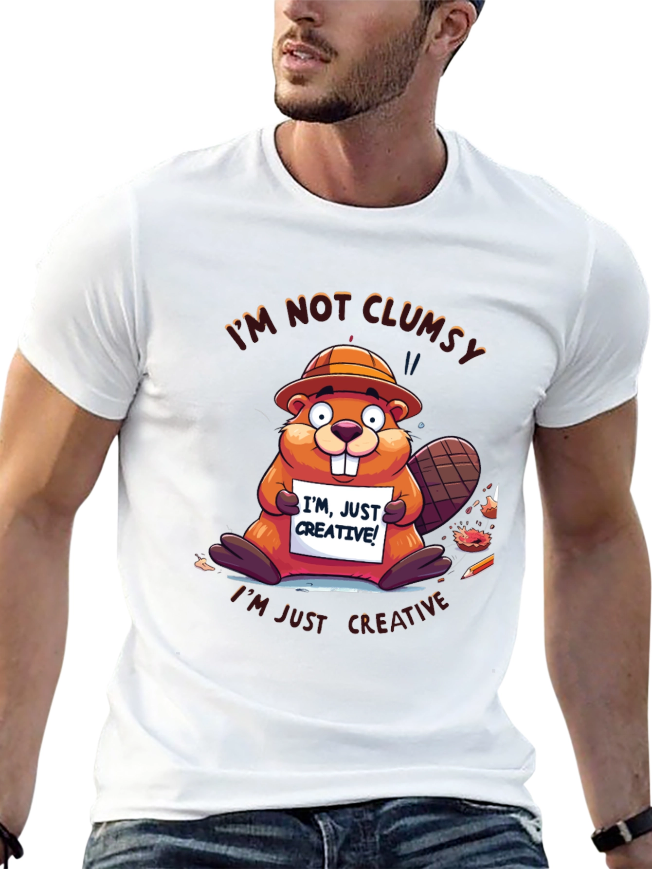Funny Beaver Im Not Clumsy Graphic Tee