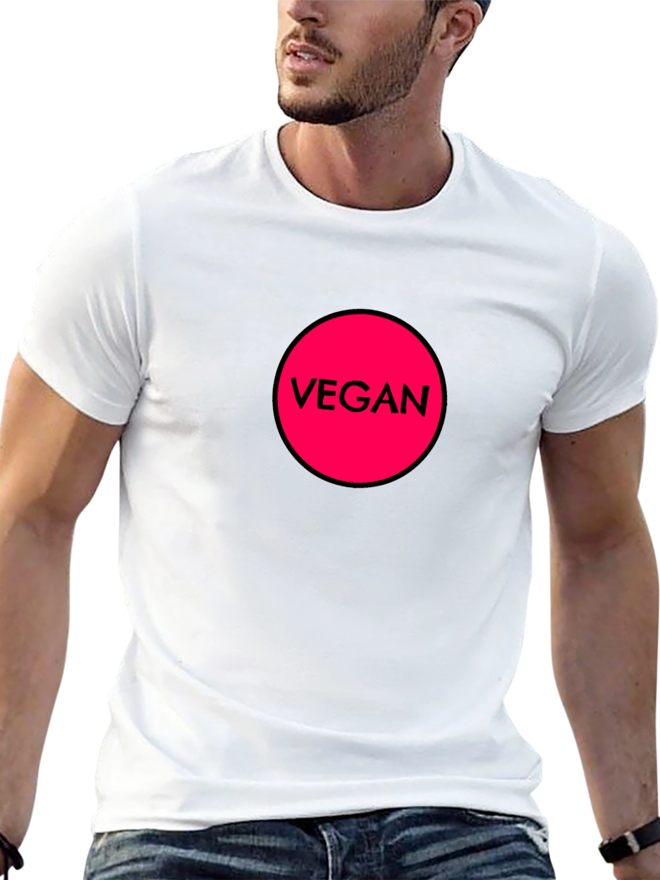 Vegan Circle Graphic T-Shirt - Black