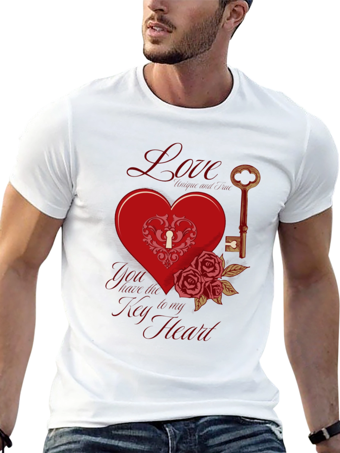 Love Key to My Heart Valentines Day T-Shirt