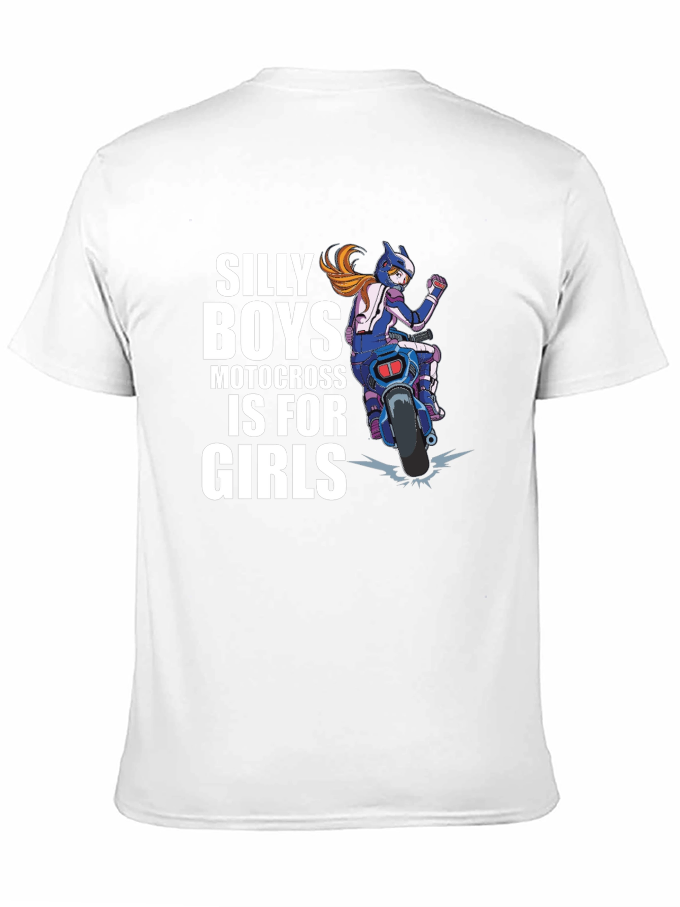 Silly Boys Motocross is for Girls Black T-Shirt
