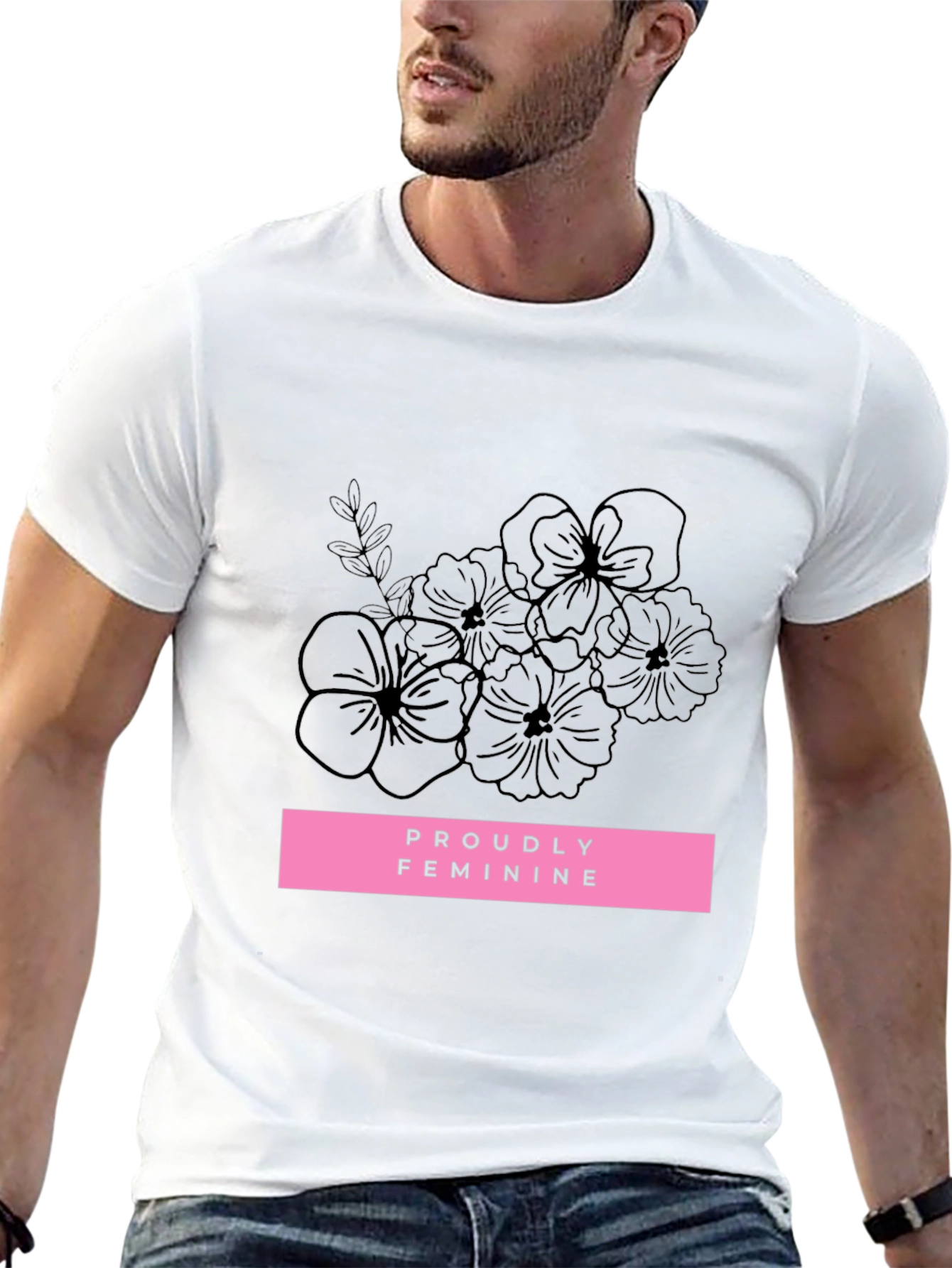 Proudly Feminine Graphic Tee - Black Unisex T-Shirt