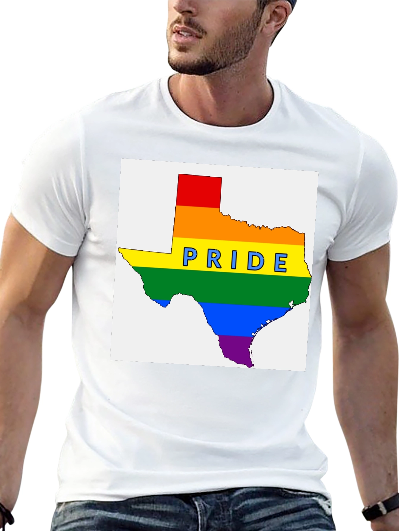 Texas Pride Rainbow Graphic T-Shirt