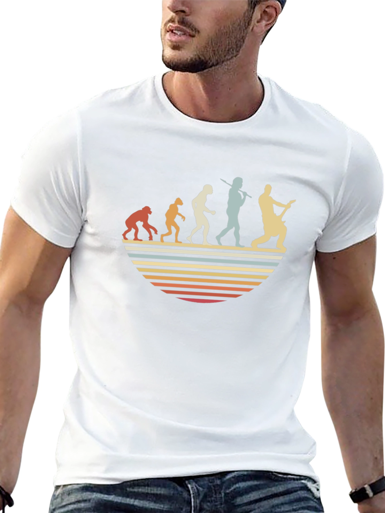 Evolution of Guitarist T-Shirt - Retro Design
