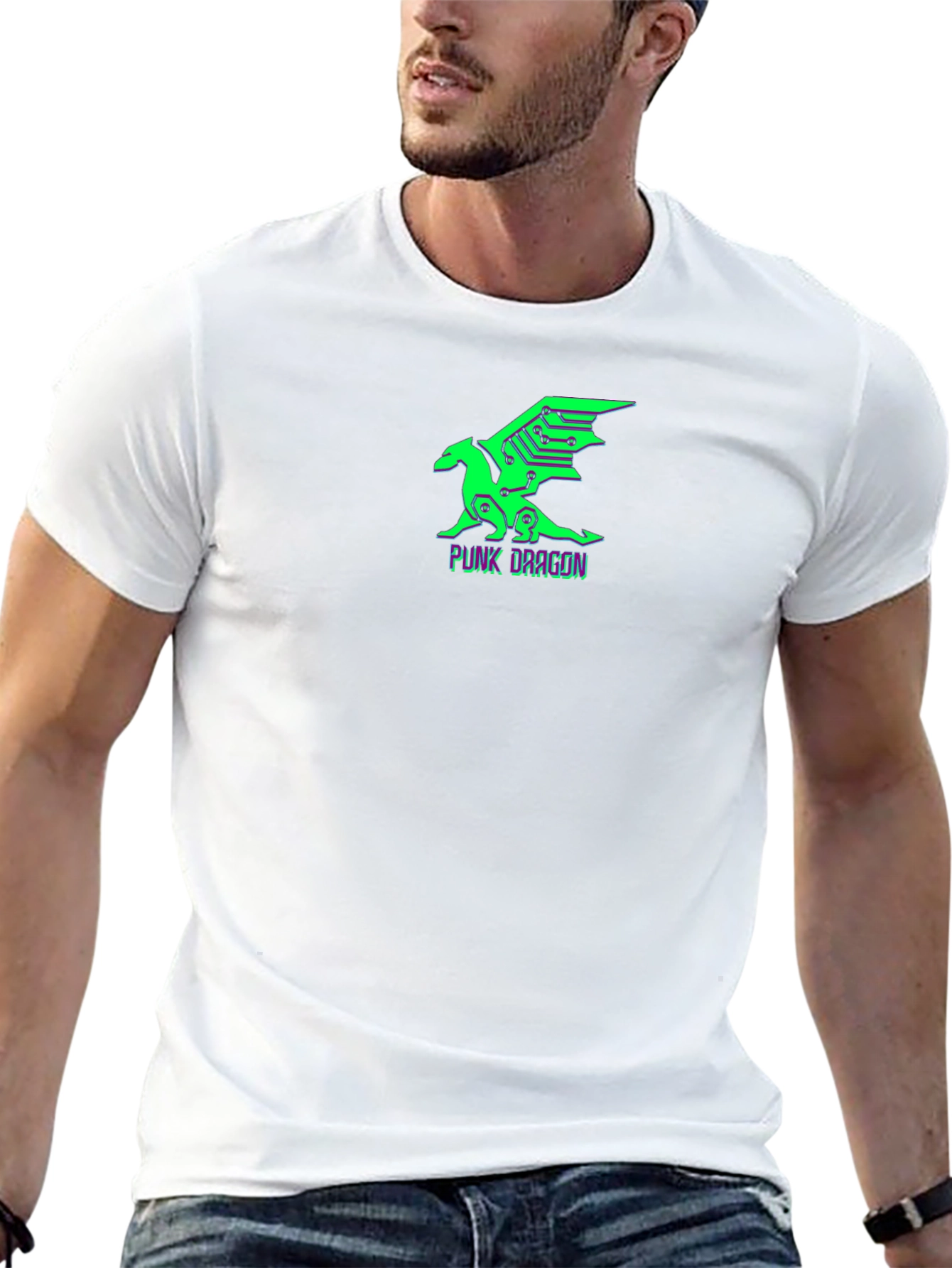Cyberpunk Dragon Graphic Tee - Black