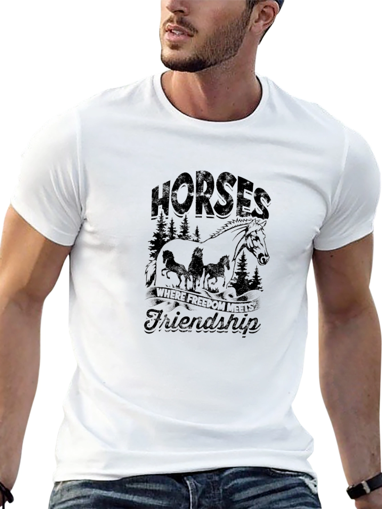Horses Freedom Friendship Graphic Tee