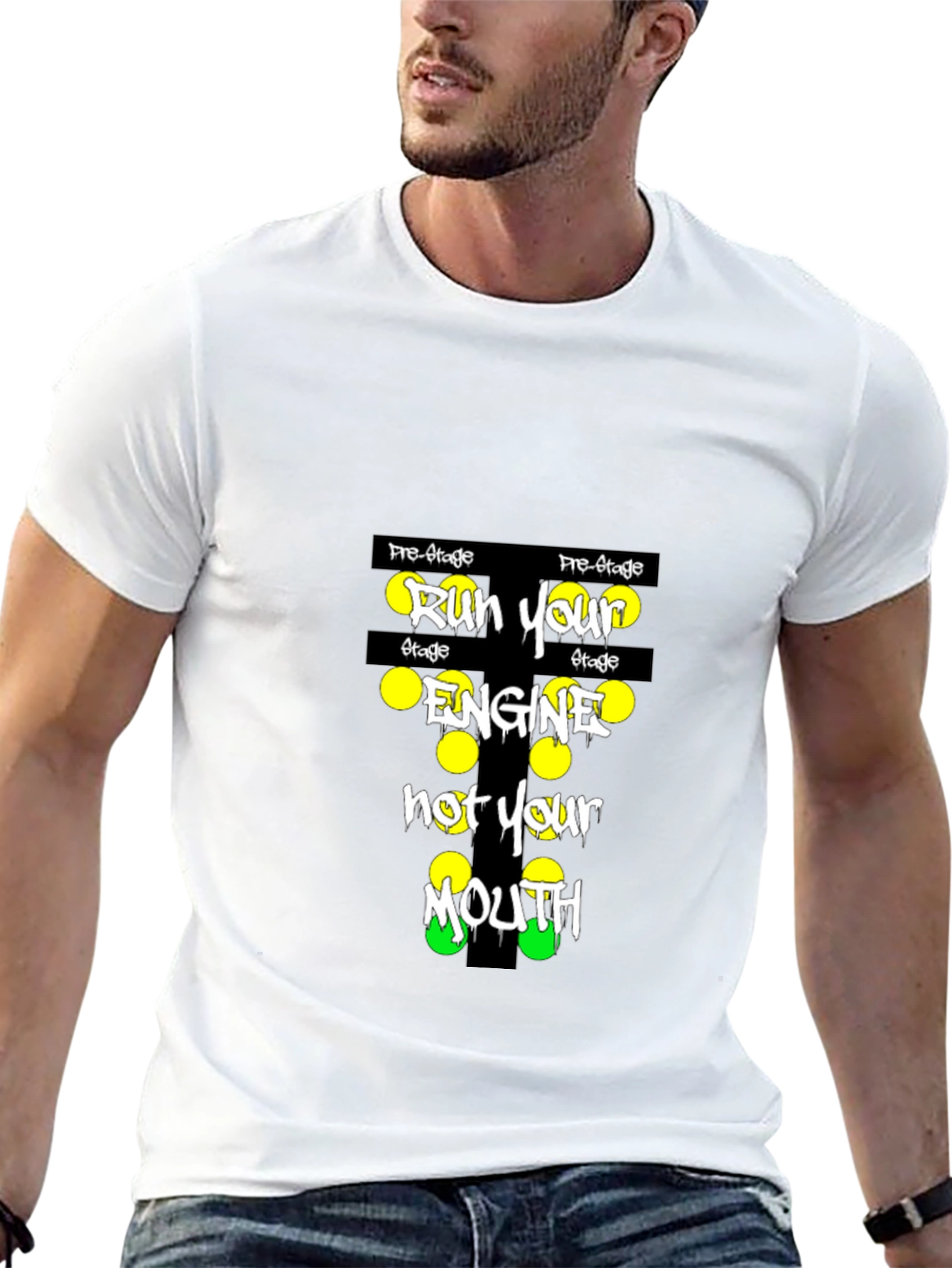 Run Your Engine Graphic T-Shirt - Black