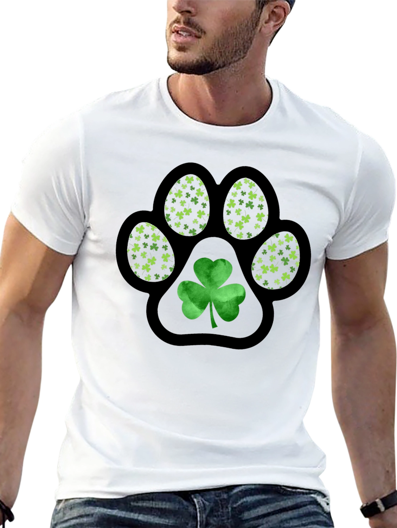 Shamrock Paw Print T-Shirt - St. Patricks Day
