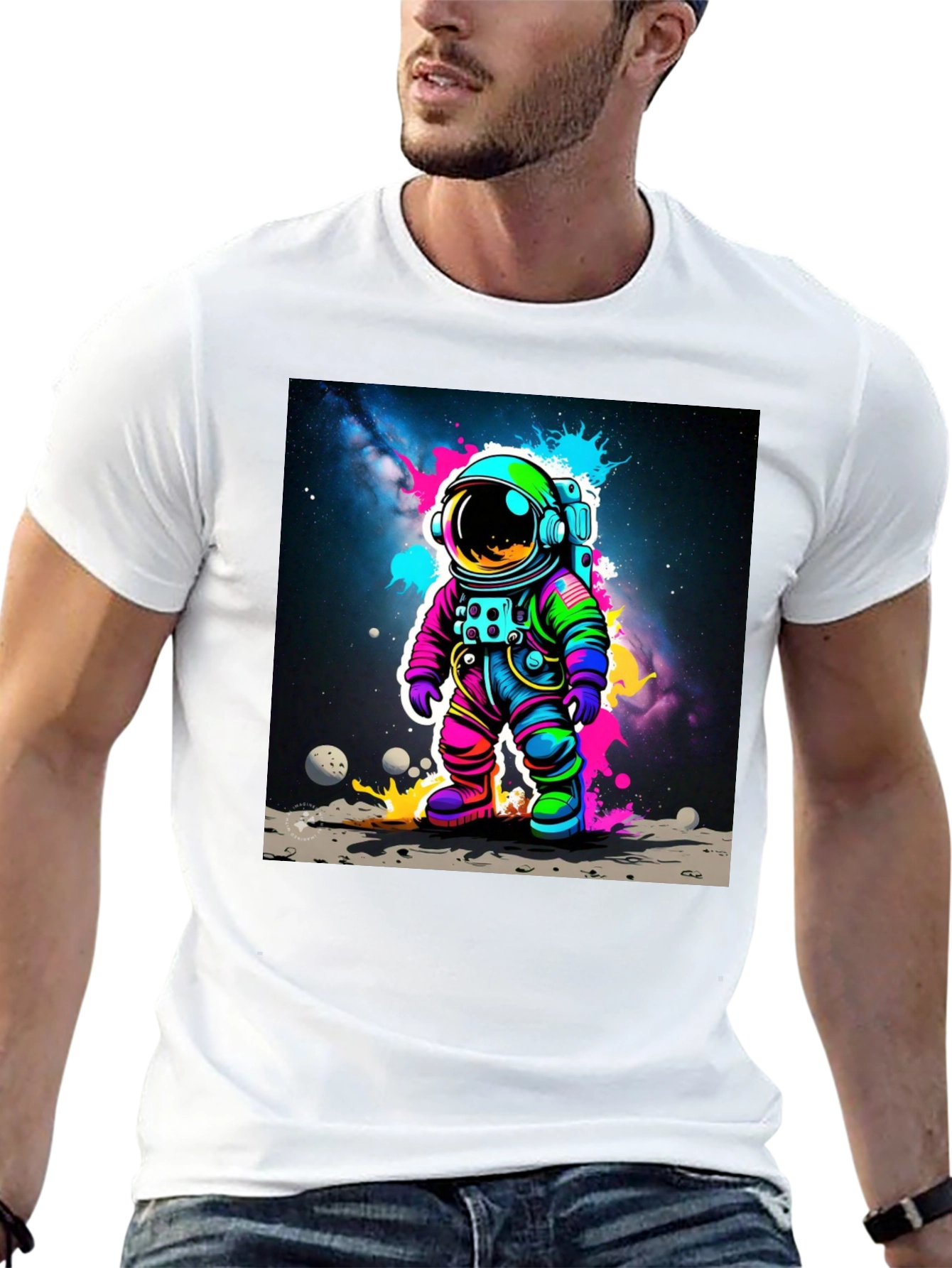 Colorful Astronaut Graphic T-Shirt