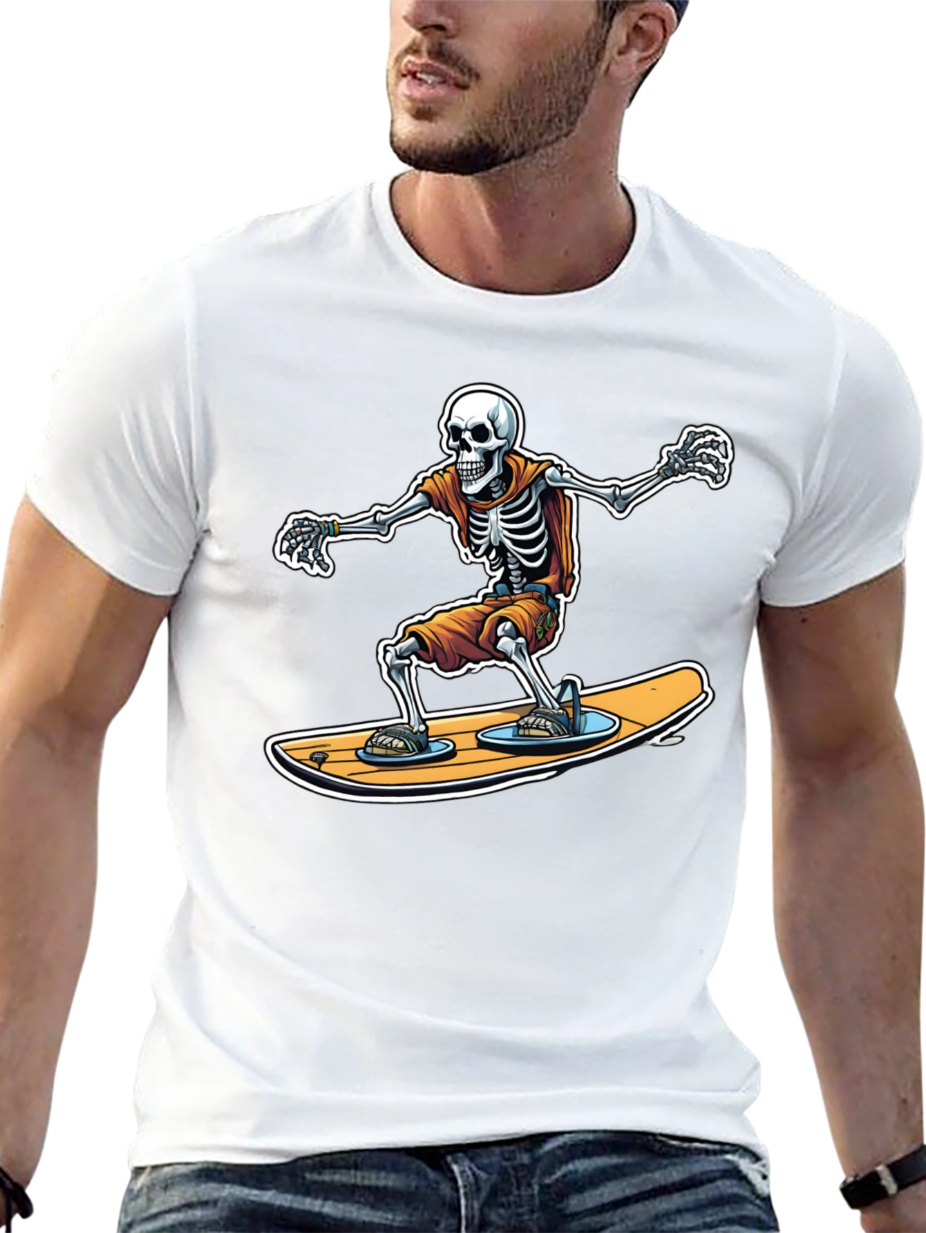 Skeleton Surfer Graphic T-Shirt