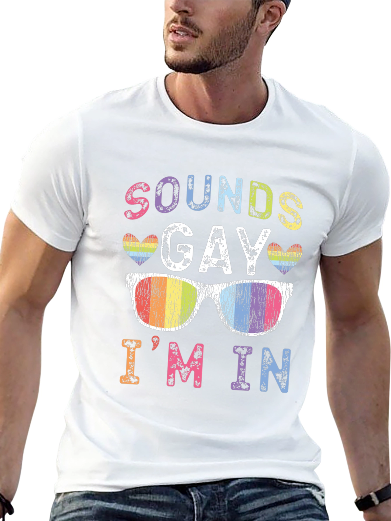 Sounds Gay Im In Rainbow T-Shirt