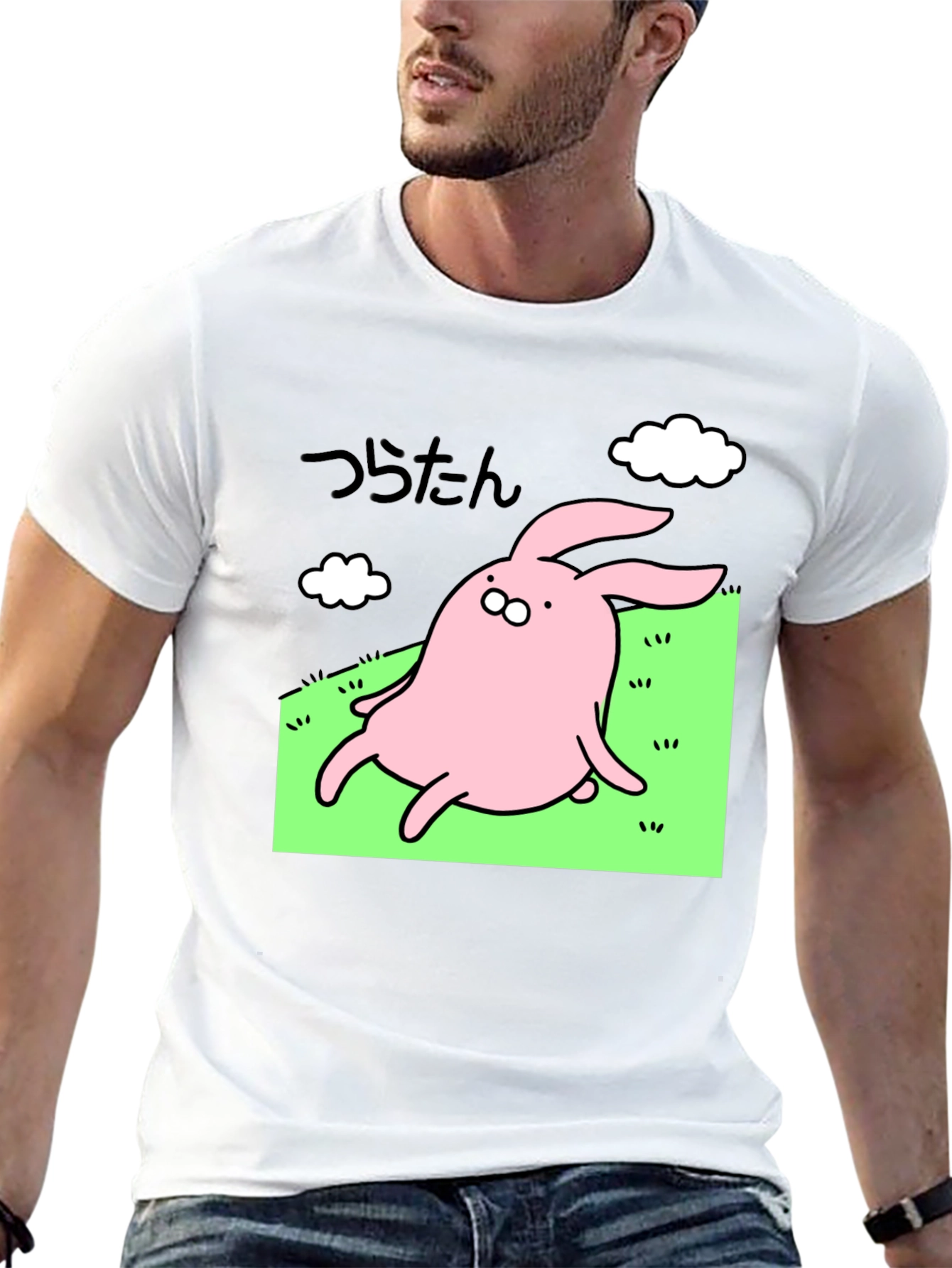 Cute Bunny Graphic Black T-Shirt - Whimsical Style