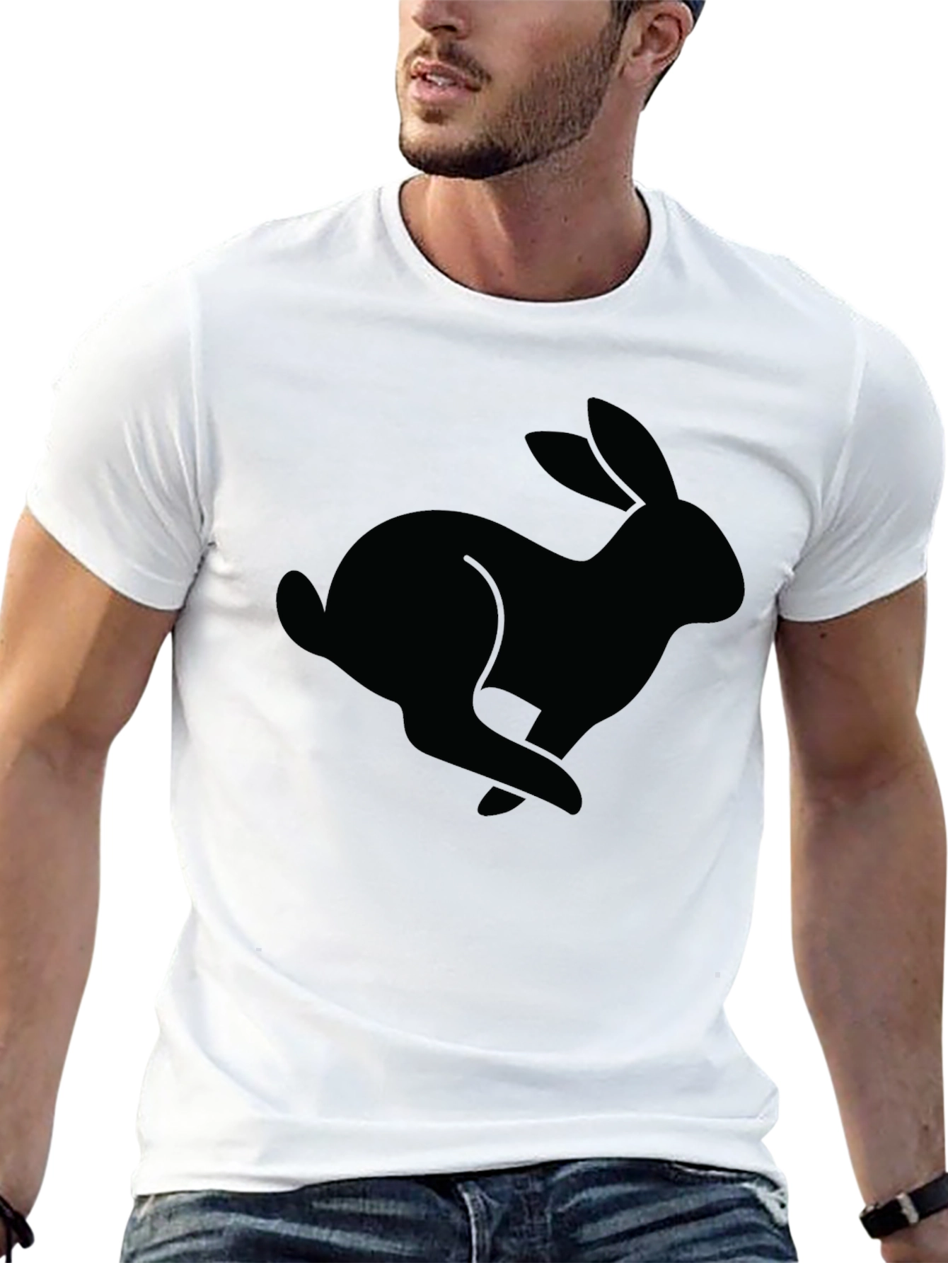 Black Rabbit Graphic Tee - Casual Style