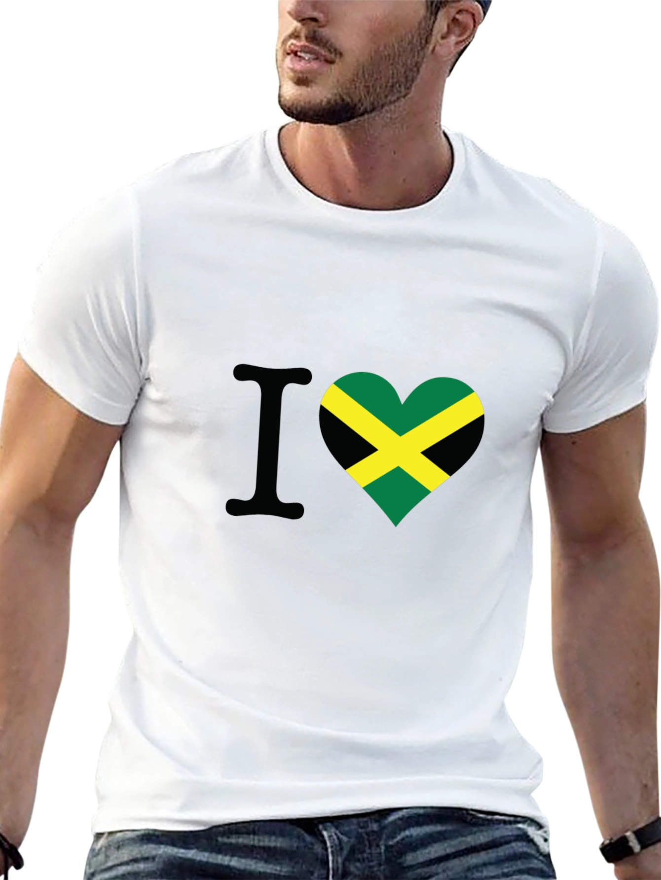 I Love Jamaica Heart Flag T-Shirt