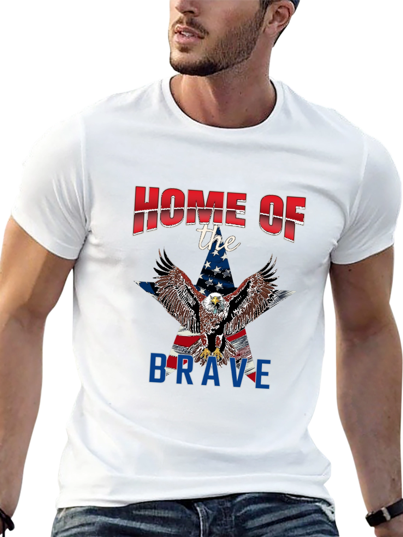 Home of the Brave Patriotic Eagle T-Shirt