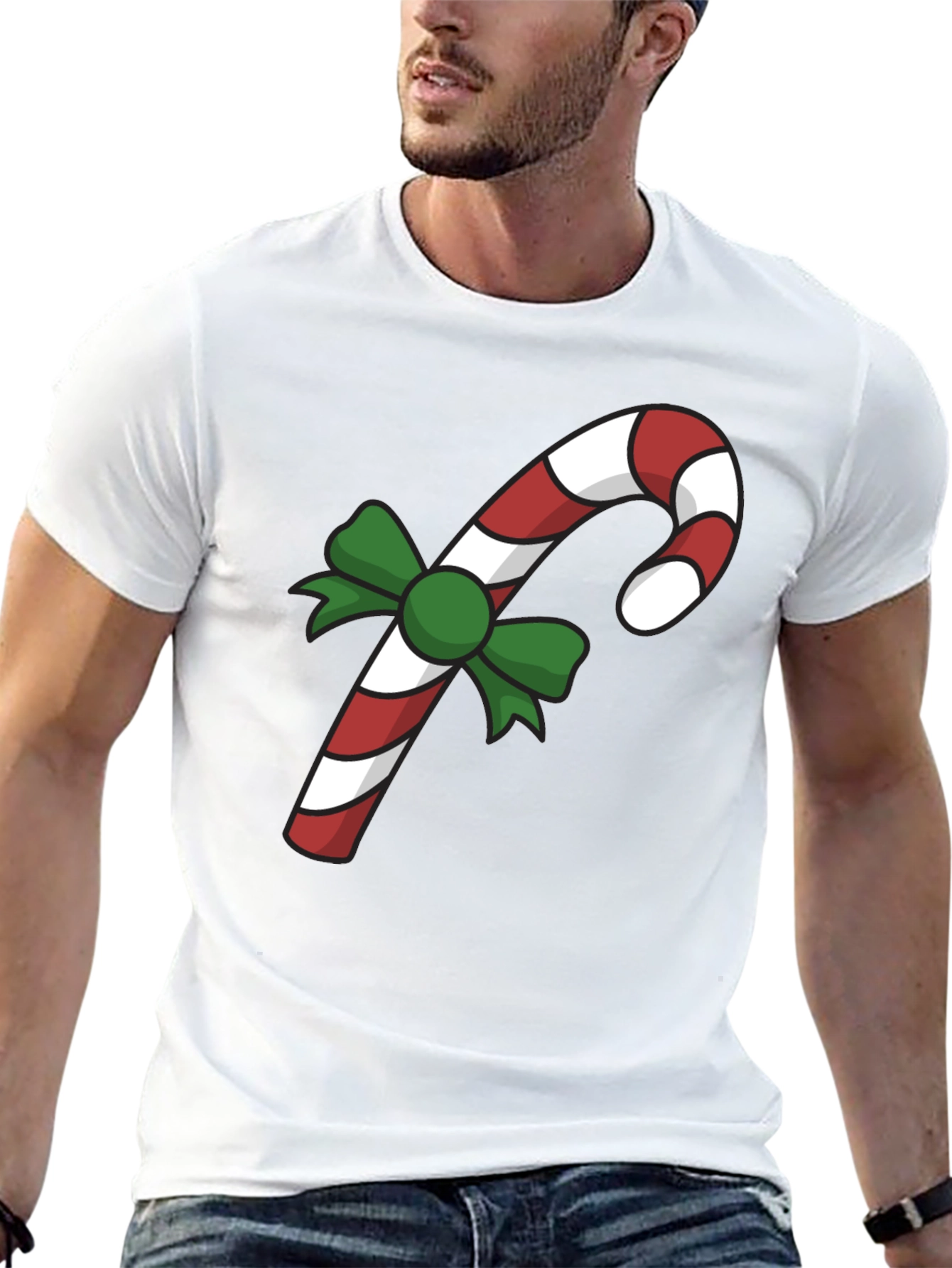 Festive Candy Cane T-Shirt - Holiday Cheer