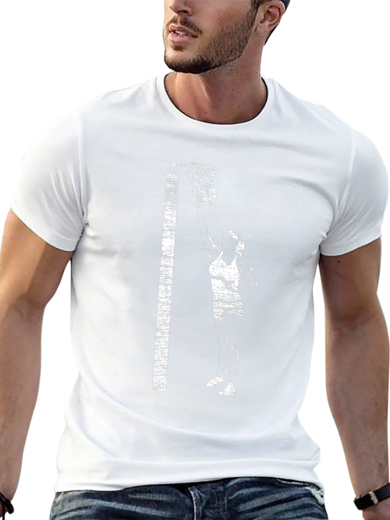 Netball Player Graphic Tee - Black Cotton