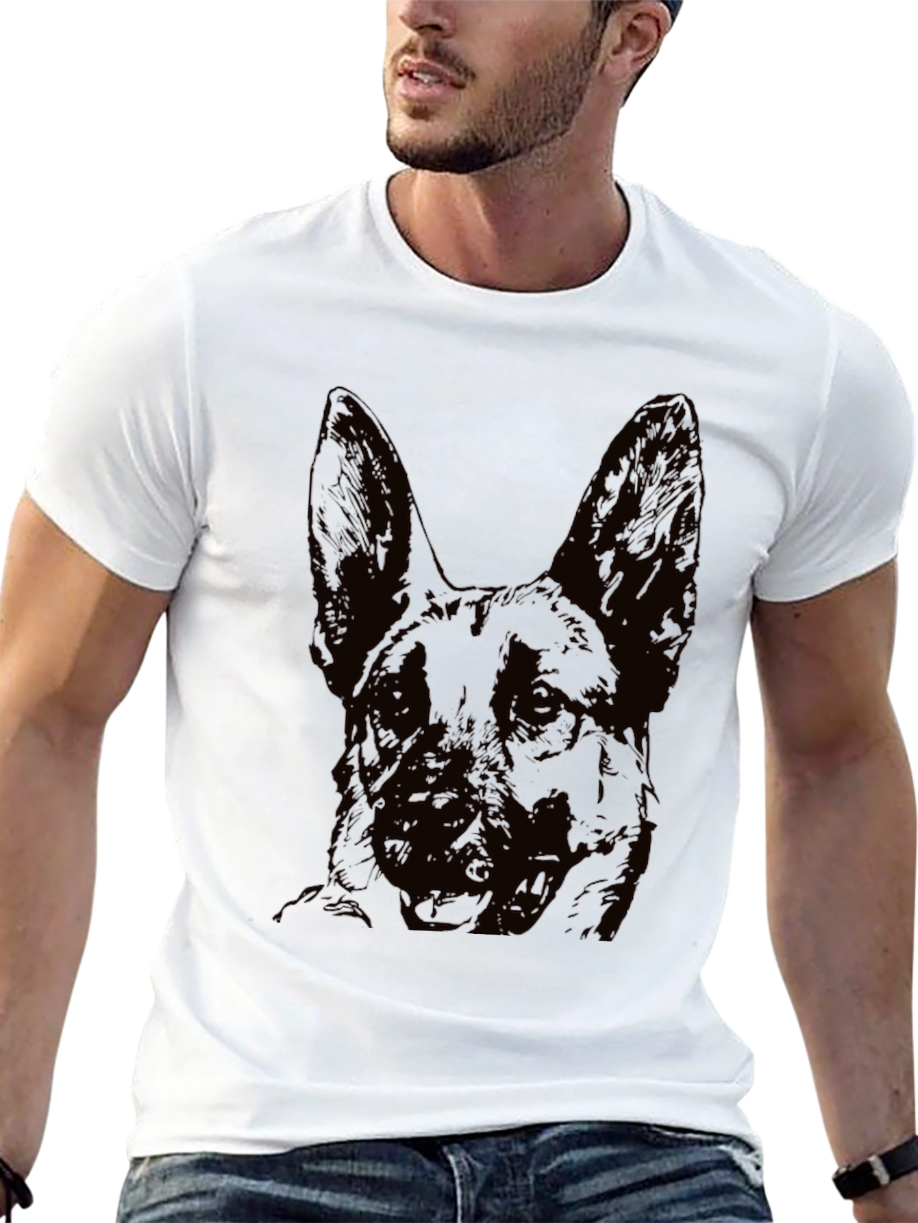 German Shepherd Graphic Tee - Black