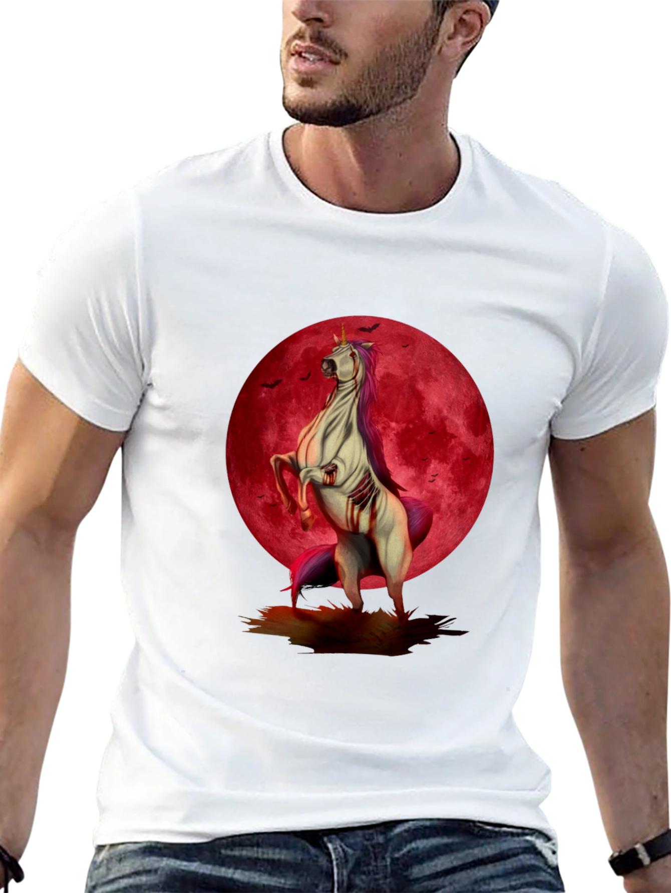 Zombie Unicorn Moon Graphic Tee