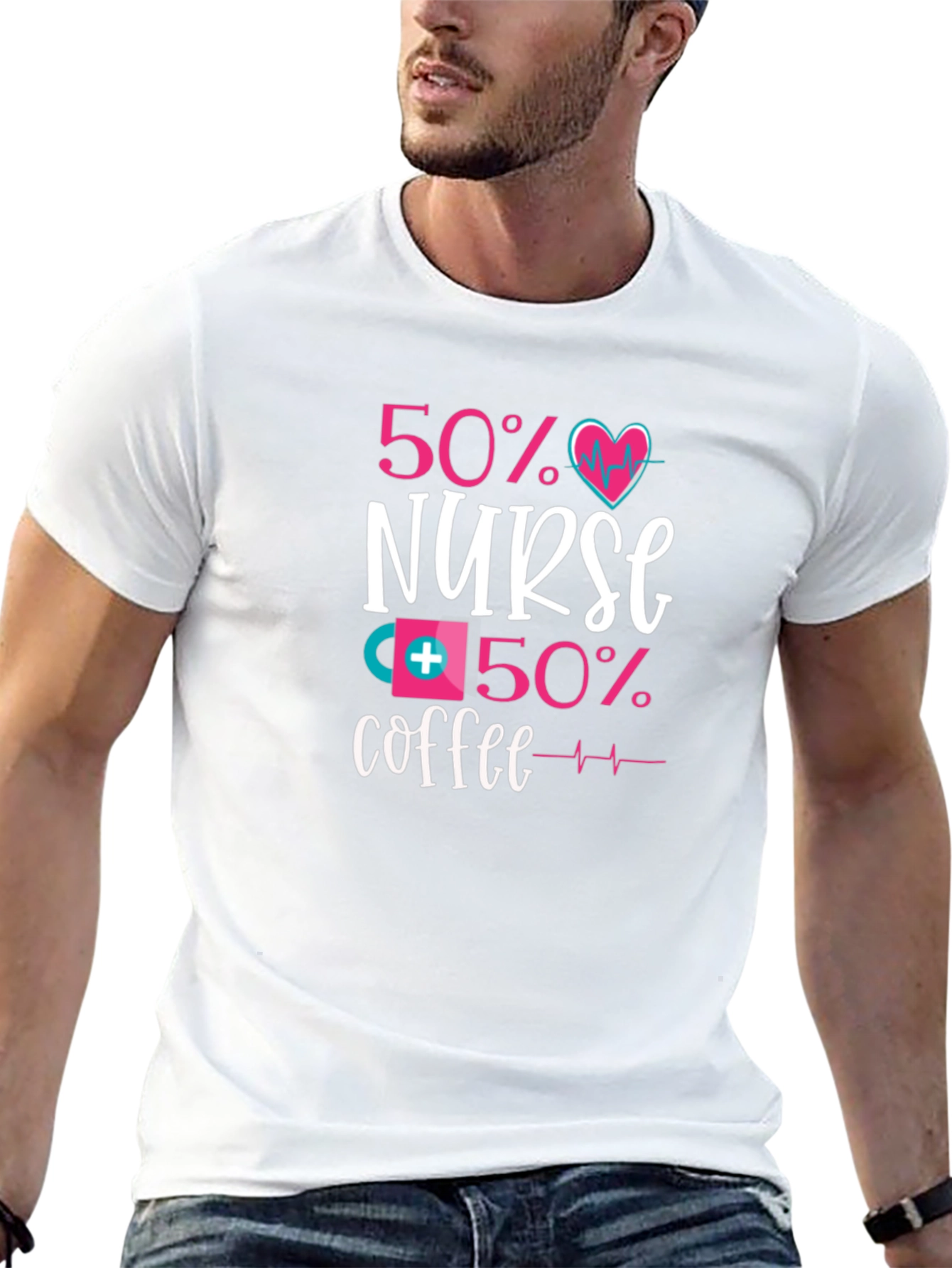 50% Nurse 50% Coffee Graphic Tee - Unisex