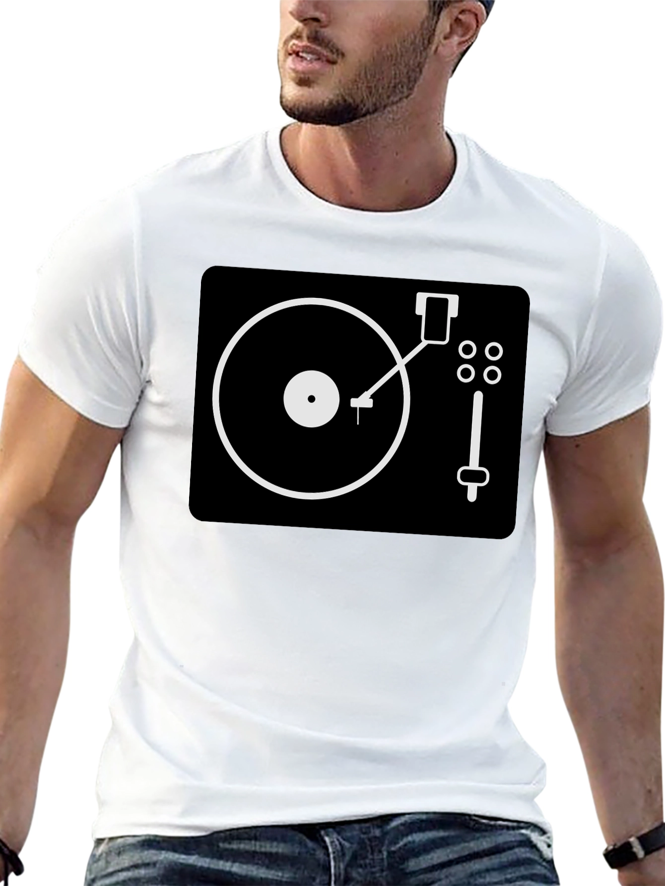 DJ Turntable Graphic Tee - Black